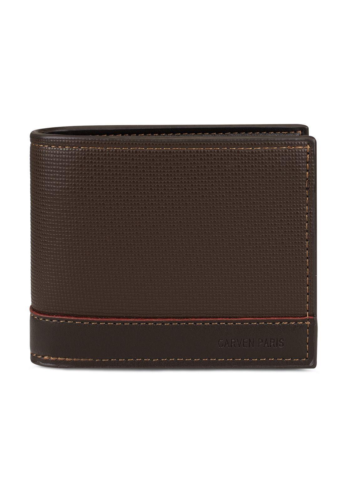 Billetera hombre Gino café oscuro con monedero  Carven Paris-2
