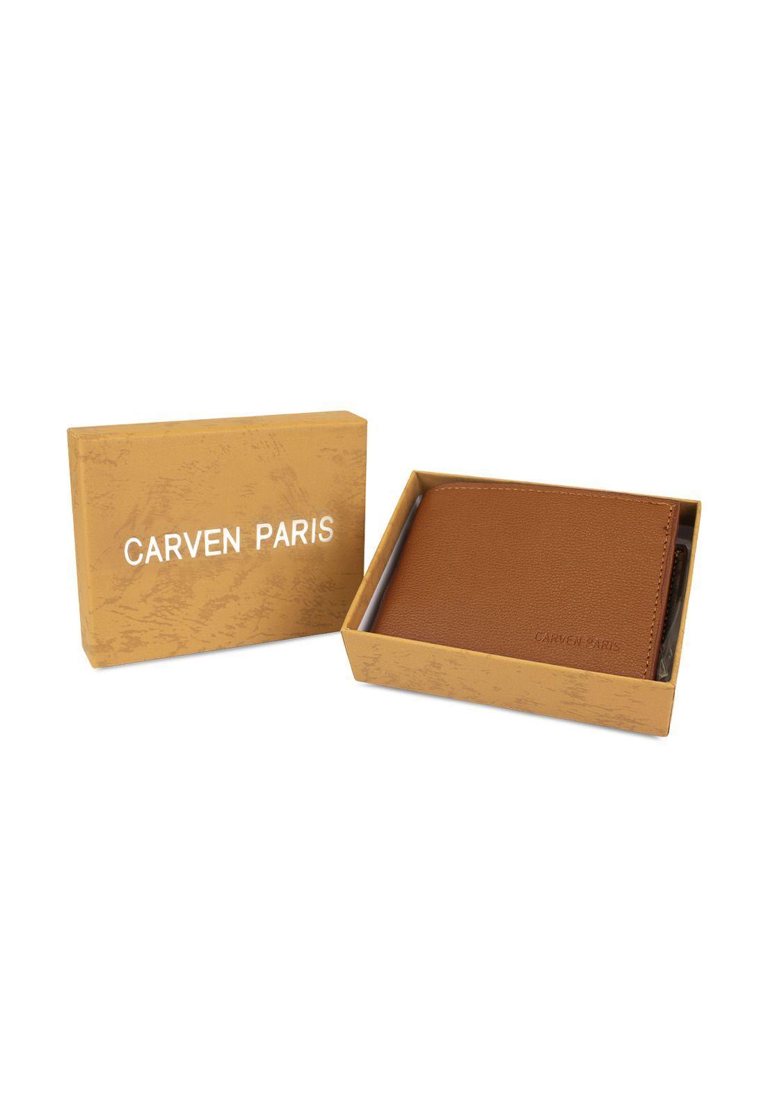 Billetera hombre Bruno café con monedero Carven Paris-1