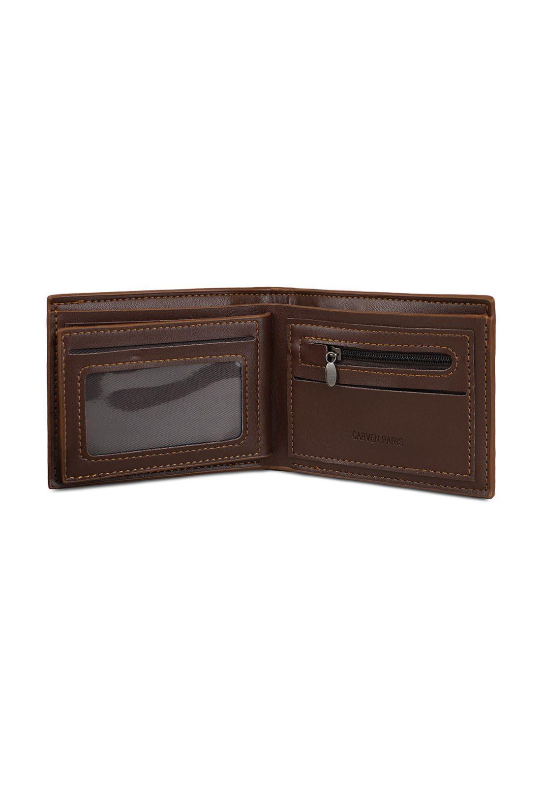 Billetera hombre Bruno café con monedero Carven Paris-6