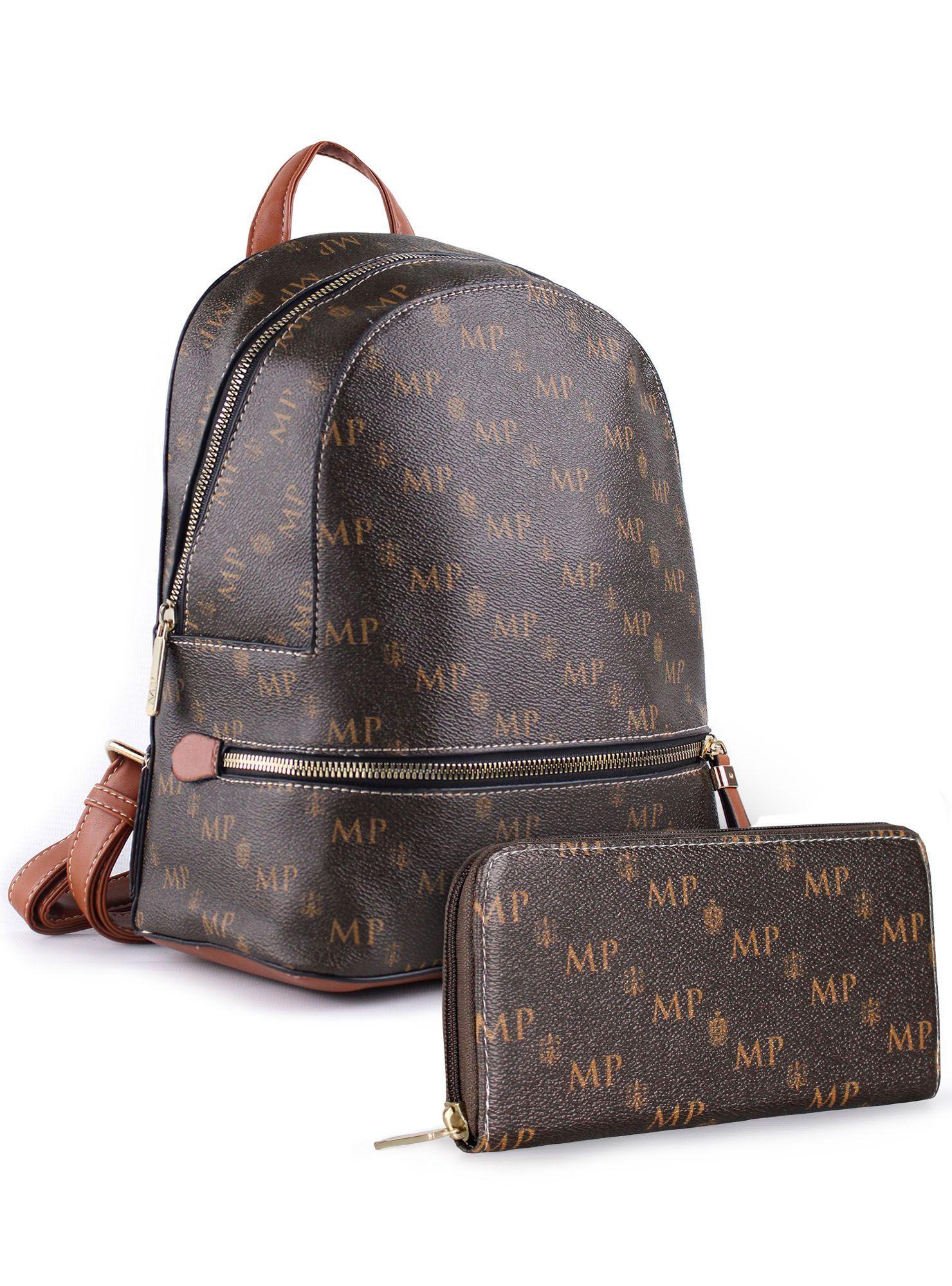Mochila y billetera MP Café-0