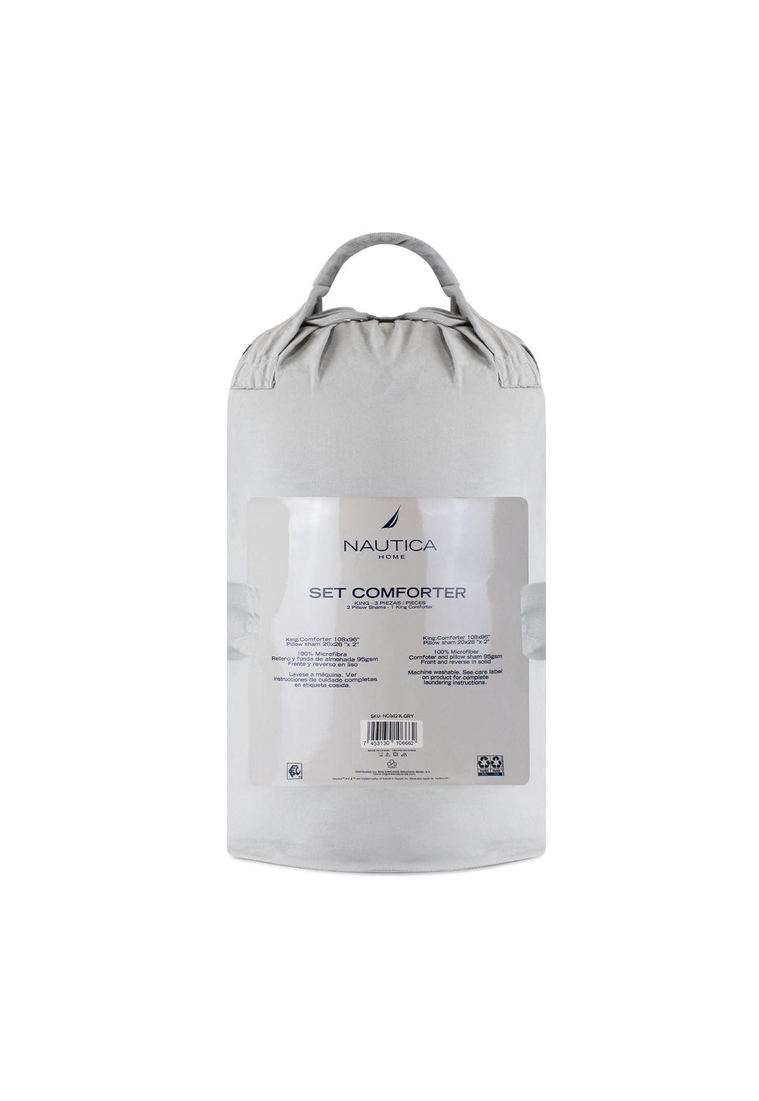 Cubrecama King Mcrofibra + Fundas Nautica Home gris-4