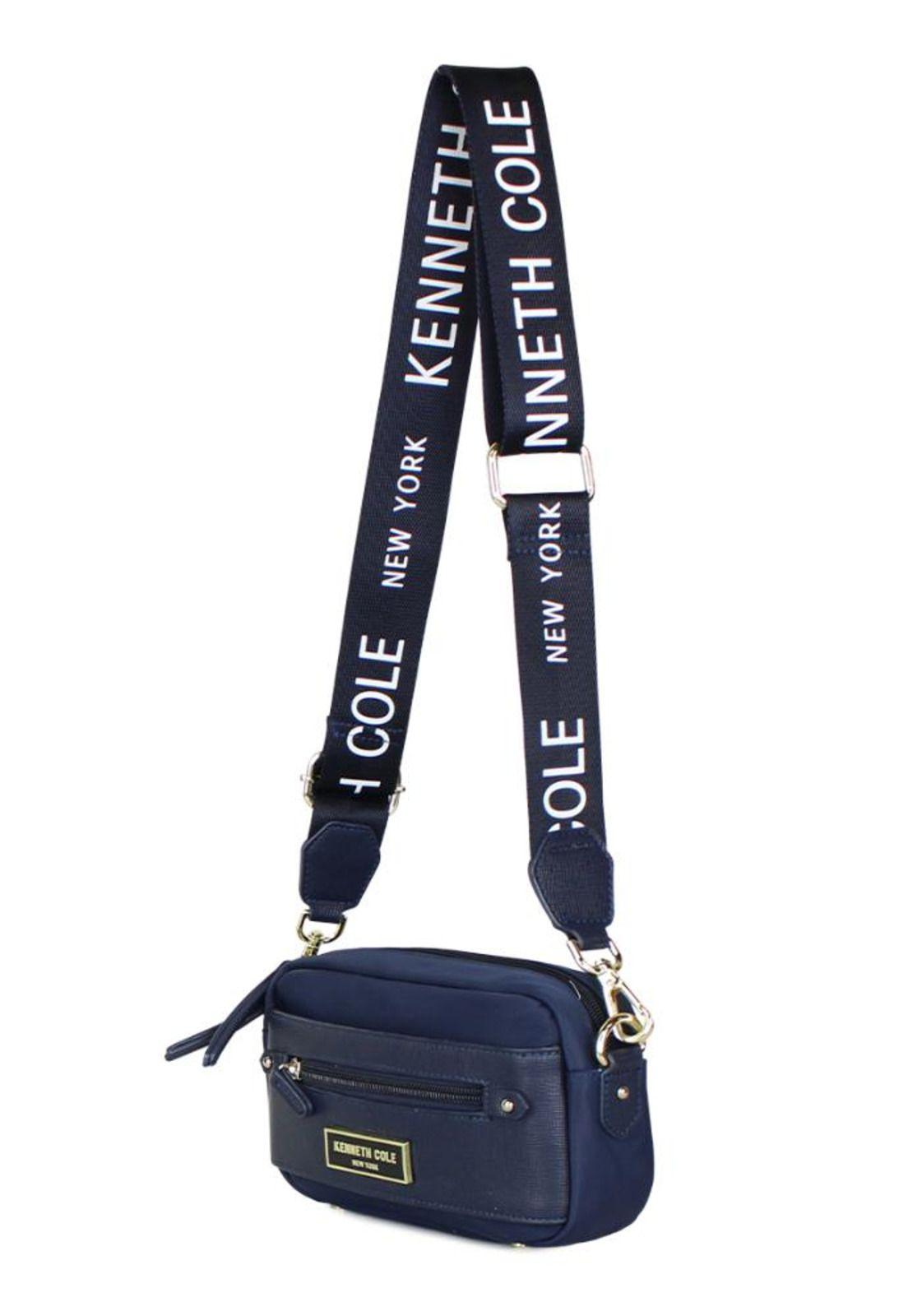 Bandolera y riñonera Promise azul Kenneth Cole-5
