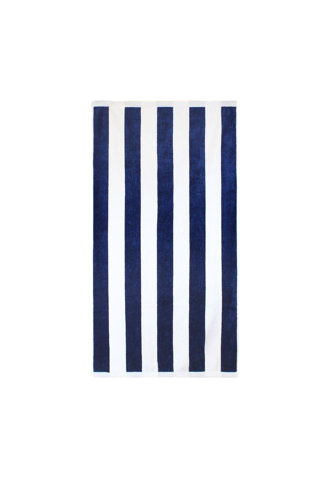 2 Toallas de Playa Nautica Home 100% algodón 163x81cm CABANA azul marino-2