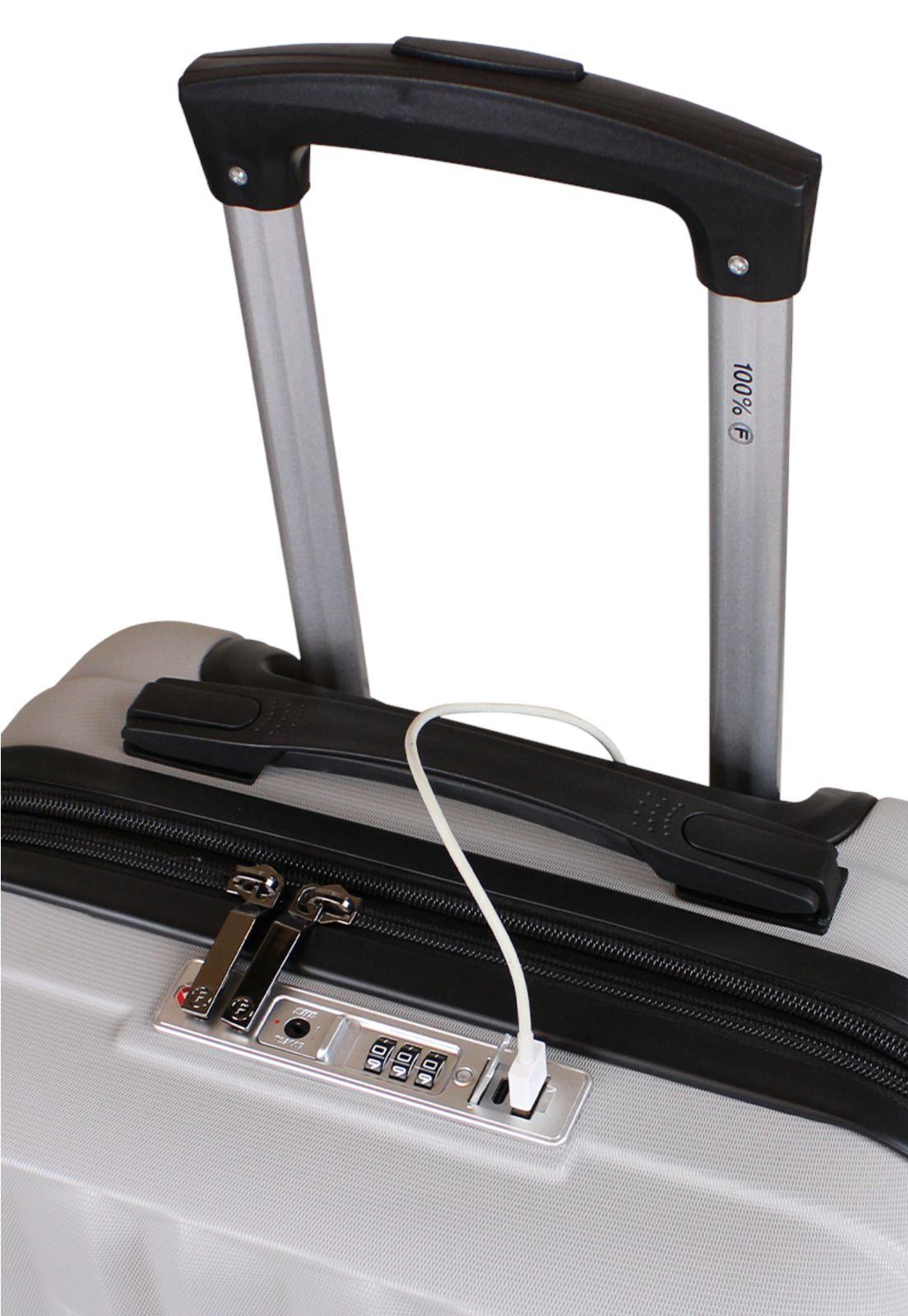 Pack Maleta cabina con usb Flip gris 10kg + Neceser Spark Fila-7