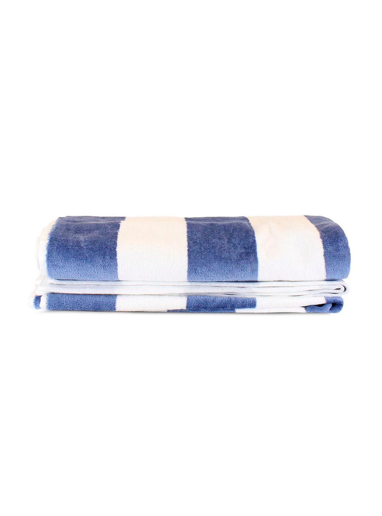 Toalla de playa Nautica Home 100% Algodón 163x81 diseño rayas azul-3