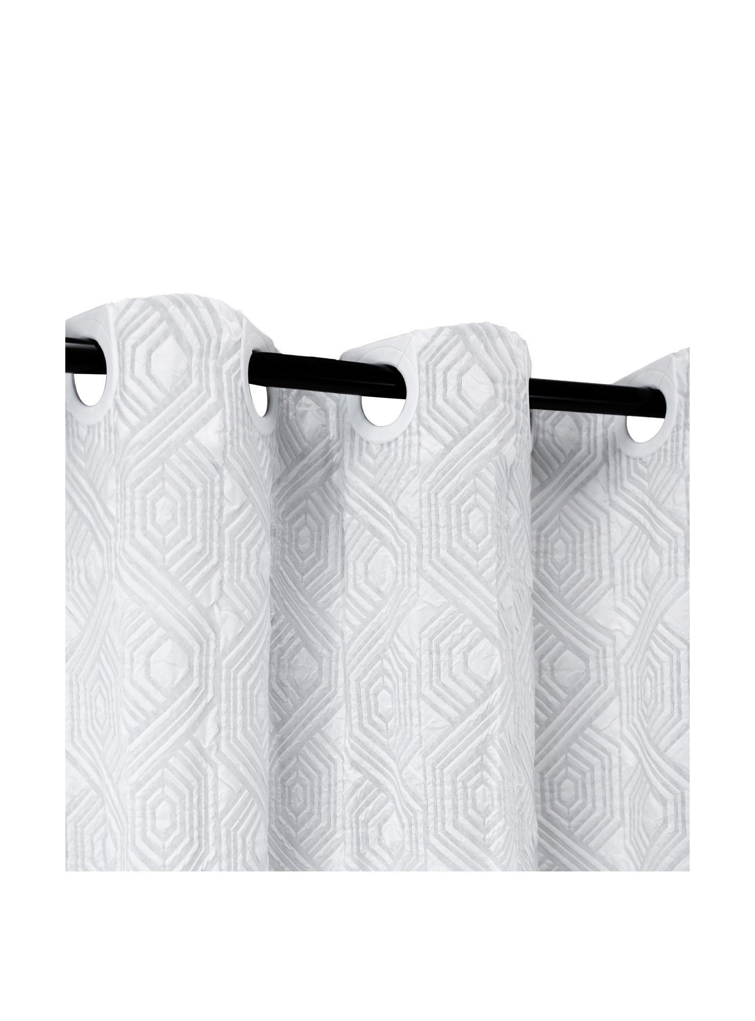 Cortina de baño Nautica Home 180x180cm diseño 3D hexágonos-2