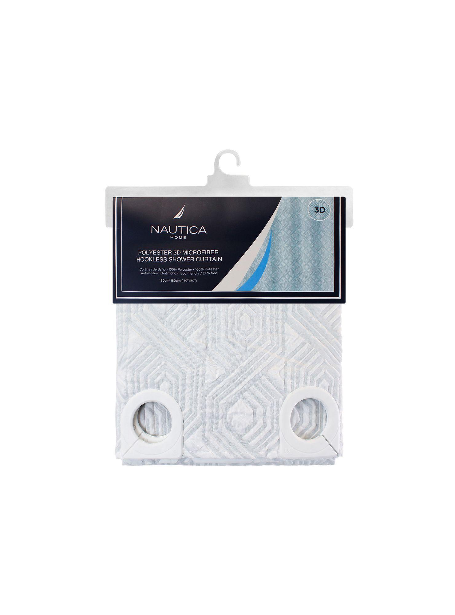 Cortina de baño Nautica Home 180x180cm diseño 3D hexágonos-4