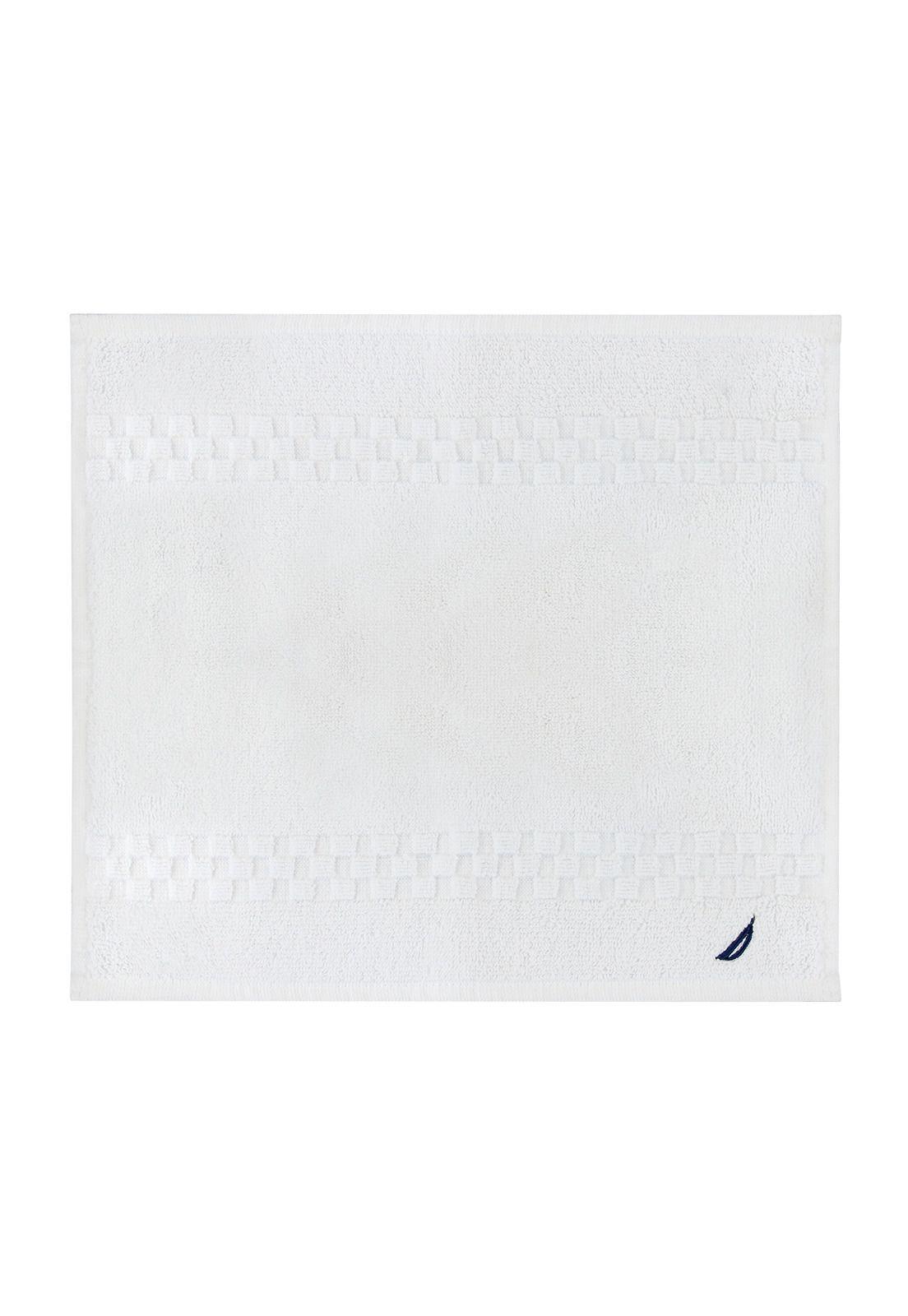Set 4 Toallas Nautica SIGNATURE Cara+mano+cuerpo+piso 100% algodón alta calidad blanco-3