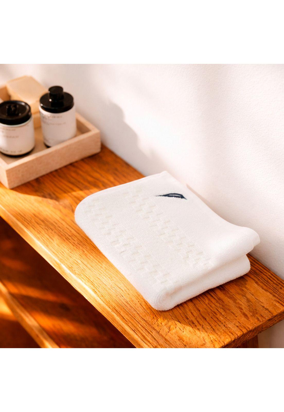 Set 4 Toallas Nautica SIGNATURE Cara+mano+cuerpo+piso 100% algodón alta calidad blanco-4