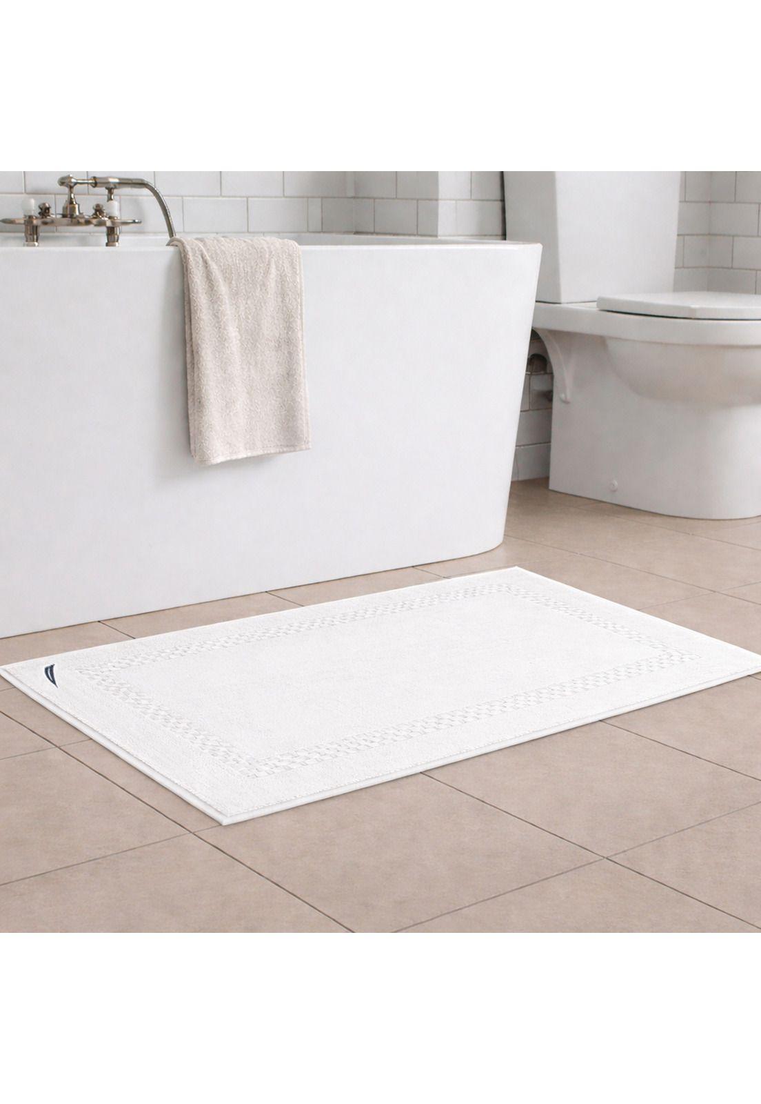 Set 4 Toallas Nautica SIGNATURE Cara+mano+cuerpo+piso 100% algodón alta calidad blanco-5