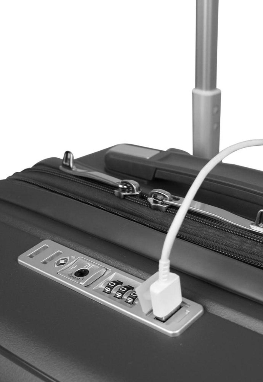 Maleta cabina con puerto USB Storm gris Swiss bag-0