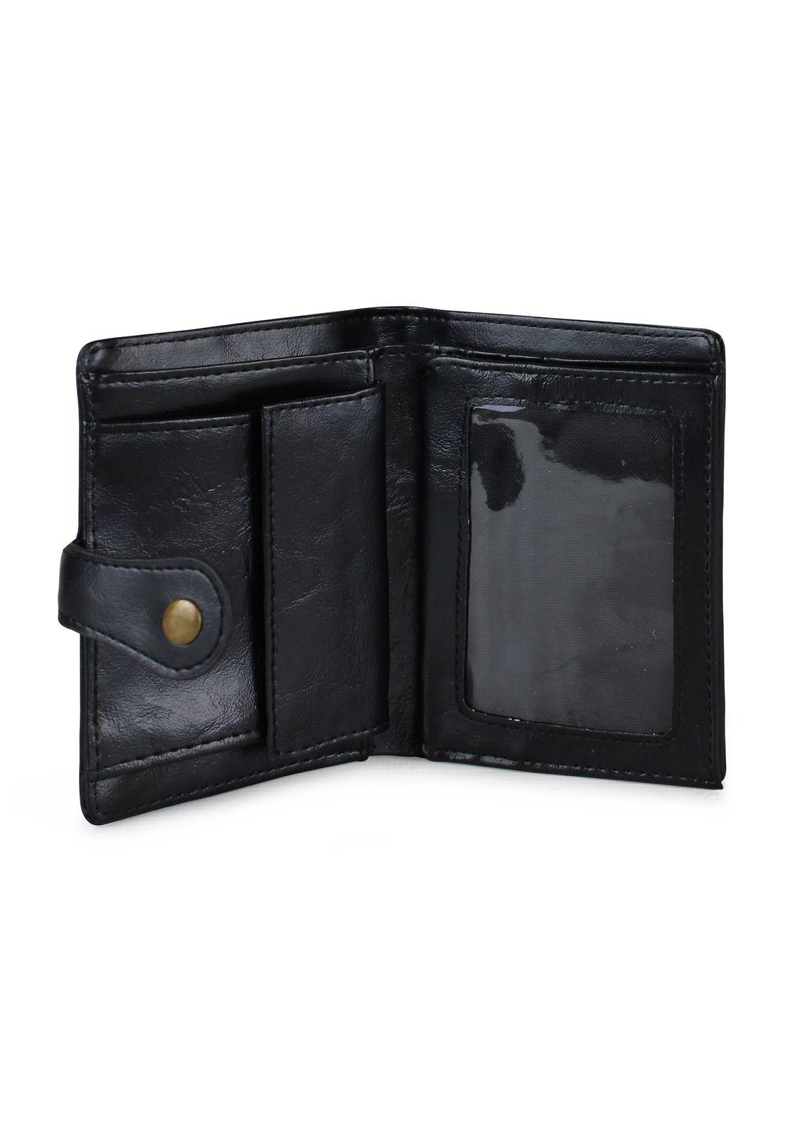 Billetera de mujer negra con tachas Kubayoff-2