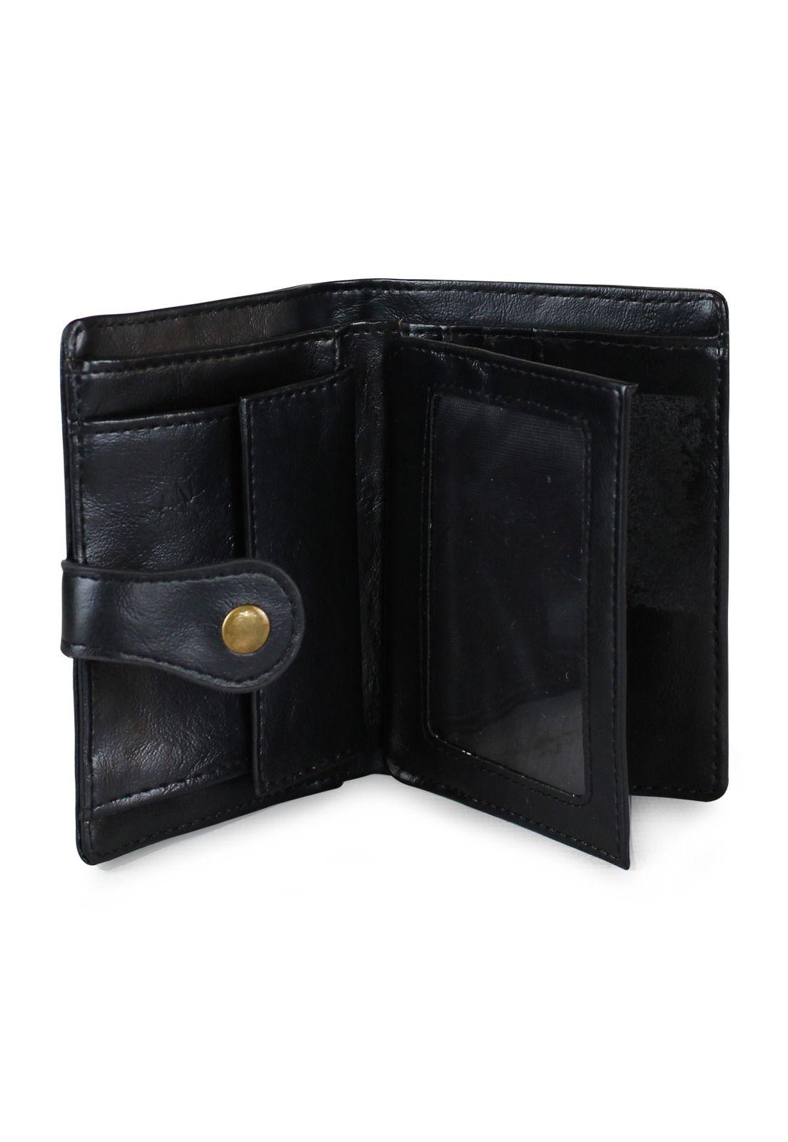 Billetera de mujer negra con tachas Kubayoff-3