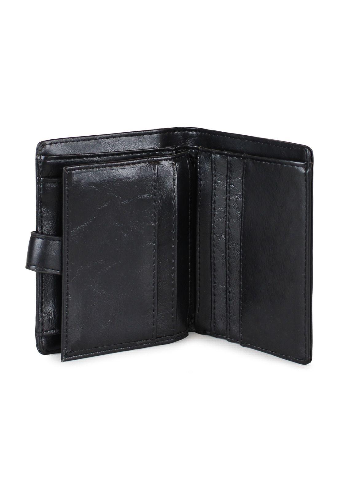 Billetera de mujer negra con tachas Kubayoff-4