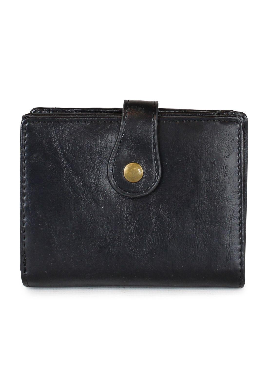 Billetera de mujer negra con tachas Kubayoff-5