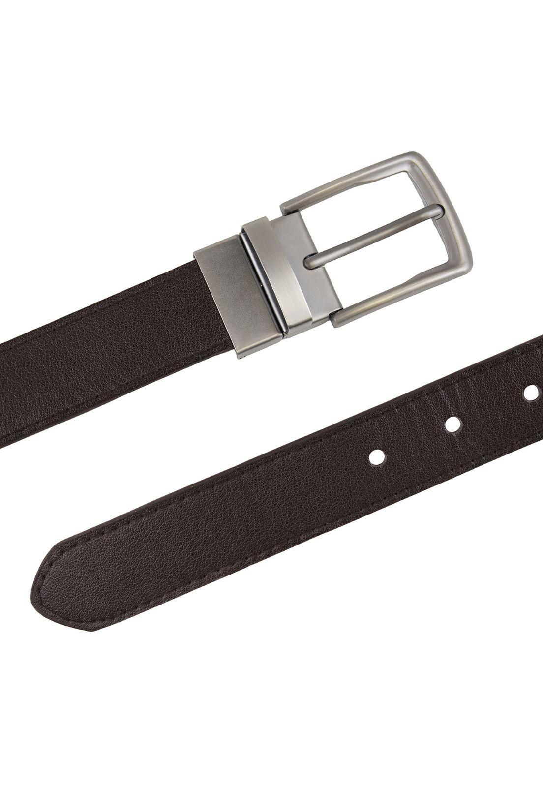 Cinturón Hombre Reversible Negro Café Hebilla Giratoria Carven-2