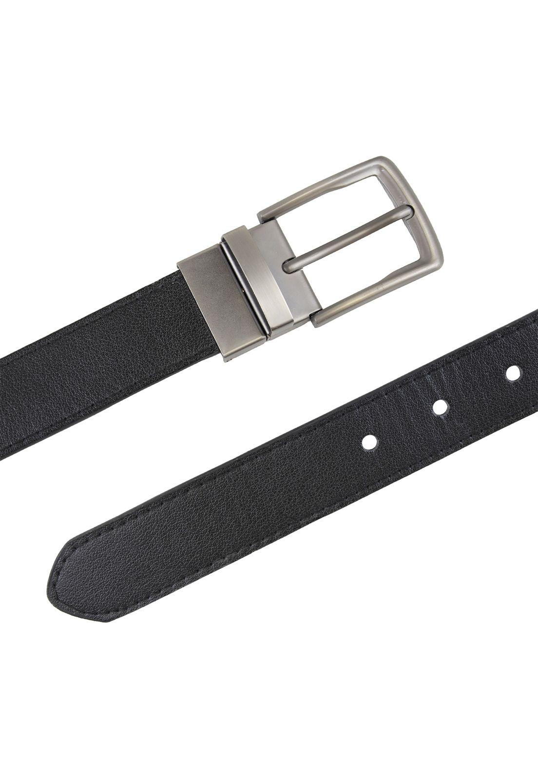 Cinturón Hombre Reversible Negro Café Hebilla Giratoria Carven-3