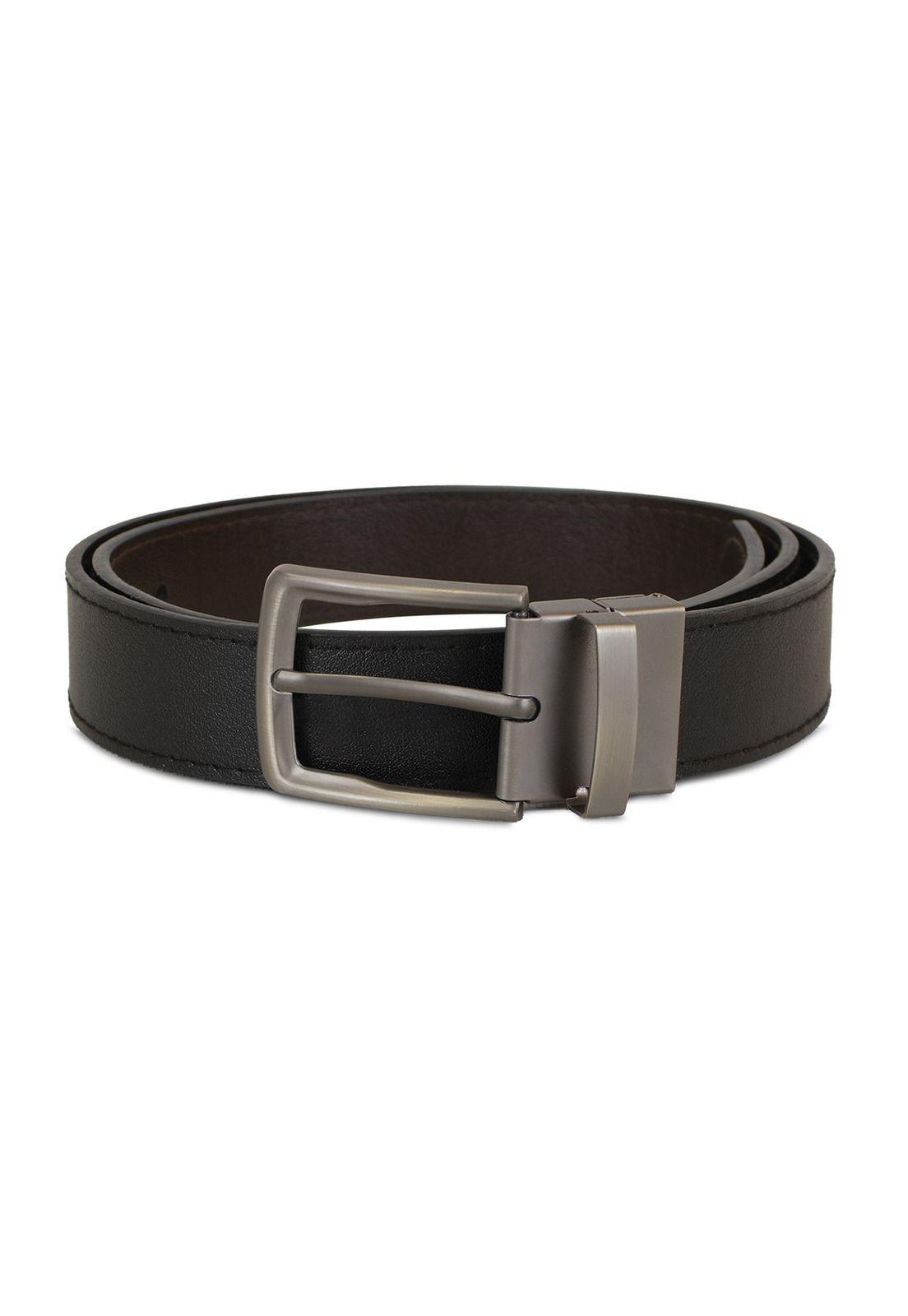 Cinturón Hombre Reversible Negro Café Hebilla Giratoria Carven-5