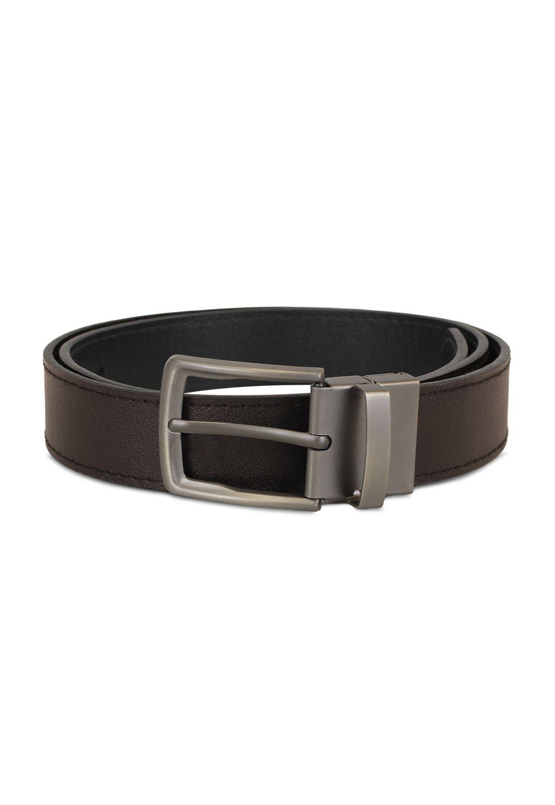 Cinturón Hombre Reversible Negro Café Hebilla Giratoria Carven-6