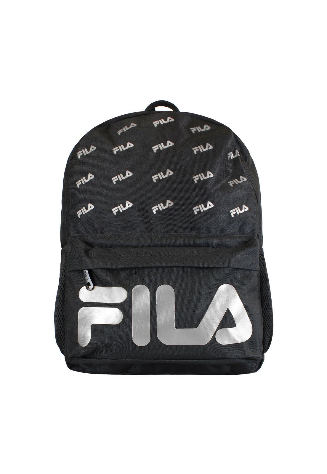 Set FILA Mochila 10lts Urbanix + Lonchera térmica + Estuche Spark negro-silver-5