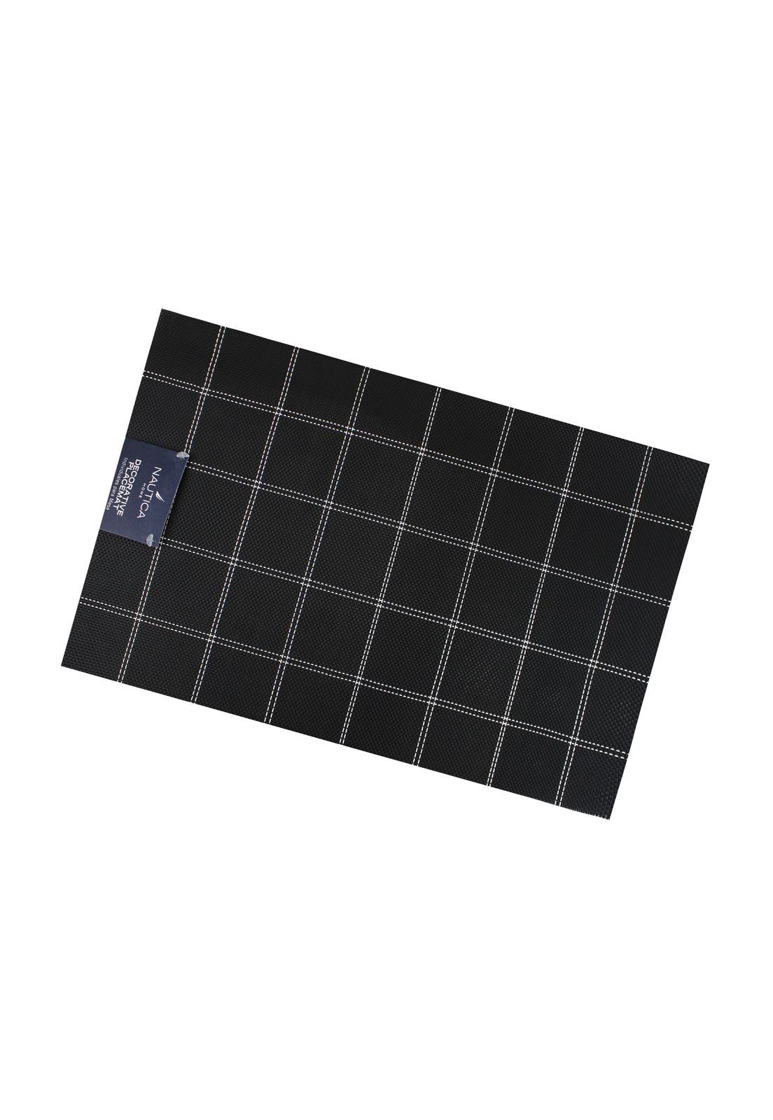 Pack 4 Individuales de mesa Nautica Home 45x30cm negro a cuadros-2