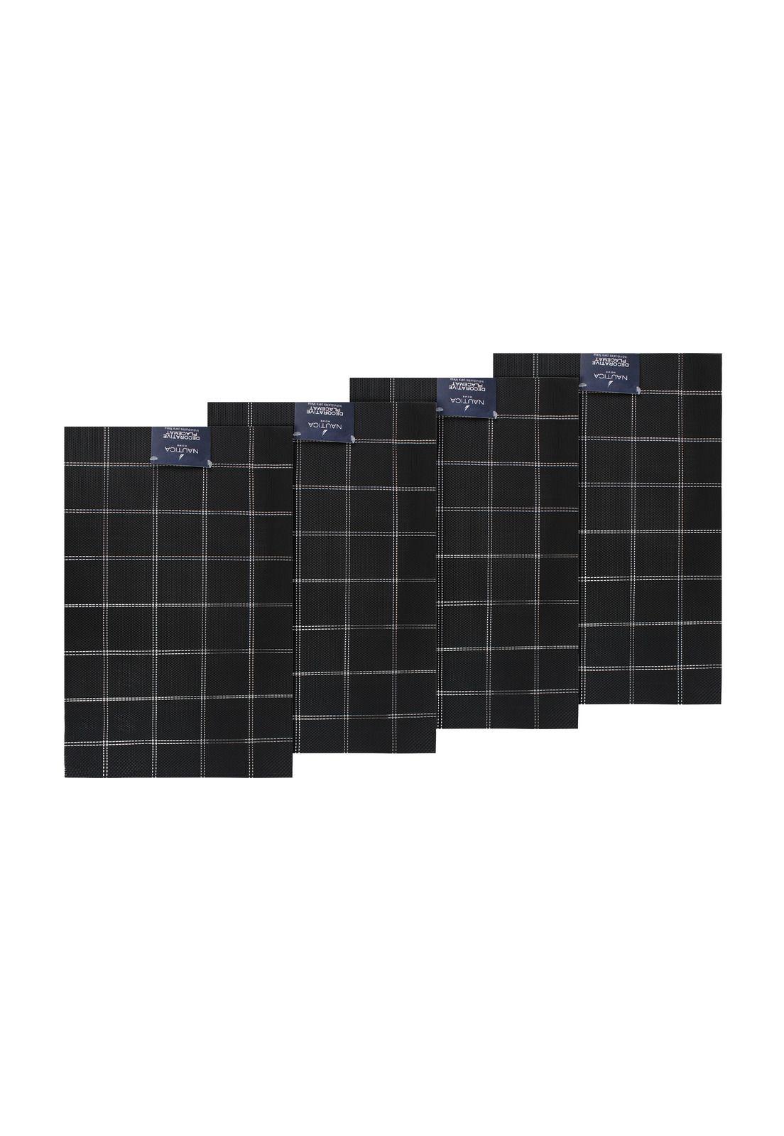 Pack 4 Individuales de mesa Nautica Home 45x30cm negro a cuadros-3