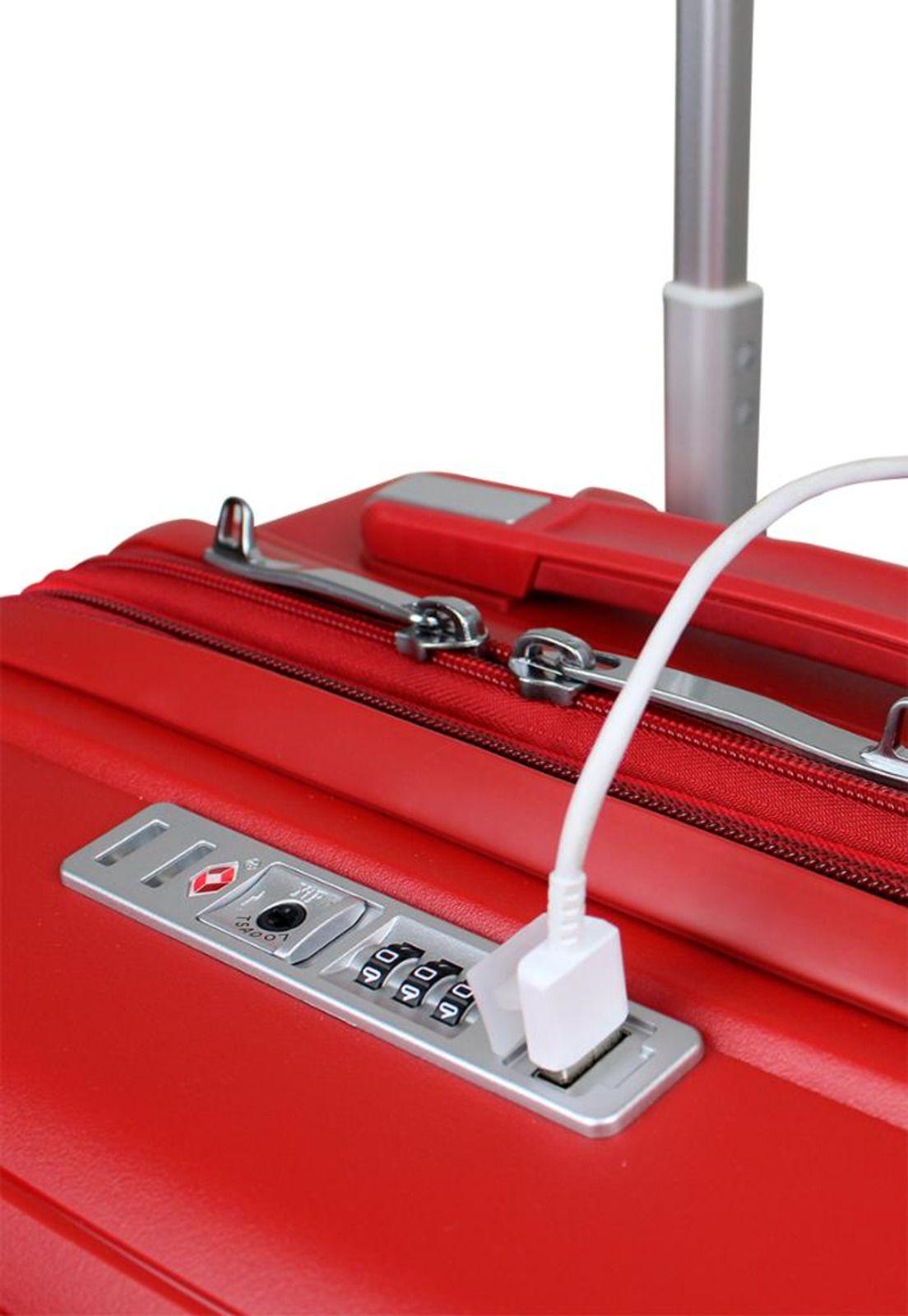 Maleta cabina con puerto USB Storm roja Swiss bag-0