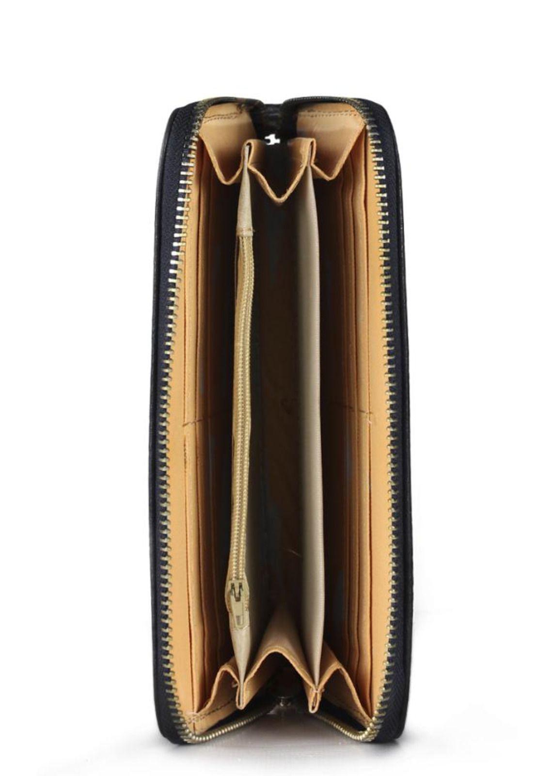 Billetera de mujer Camelia negra Carven-2