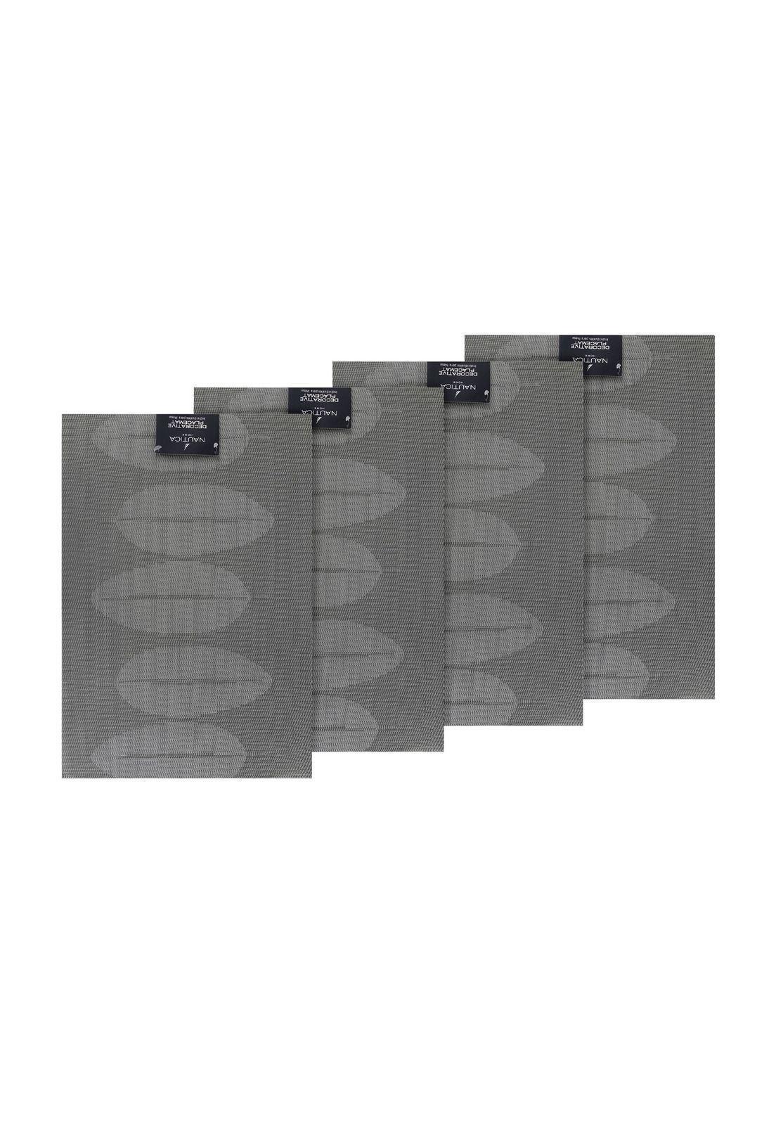 Pack 4 Individuales Nautica Home 45x30cm reversible hojas gris-4