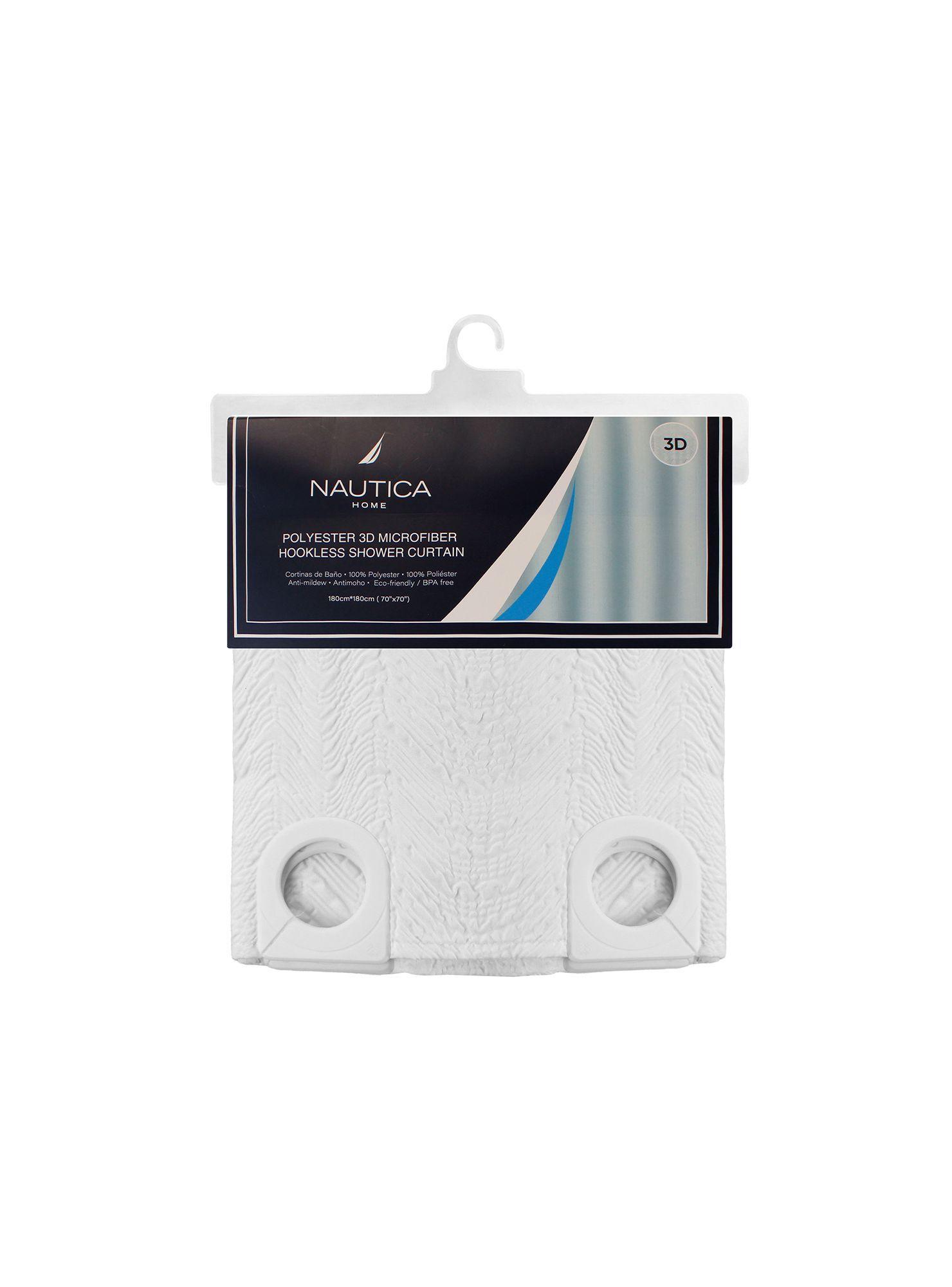 Cortina de baño Nautica Home 180x180cm diseño 3D olas-4