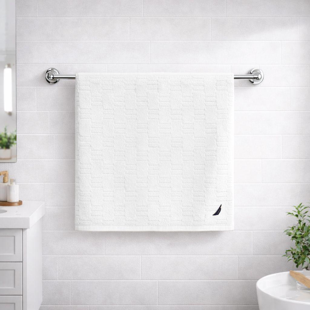 Toalla de Baño Cuerpo SAVOY Nautica Home 76x137cm 100% algodón ultra suave blanca-6