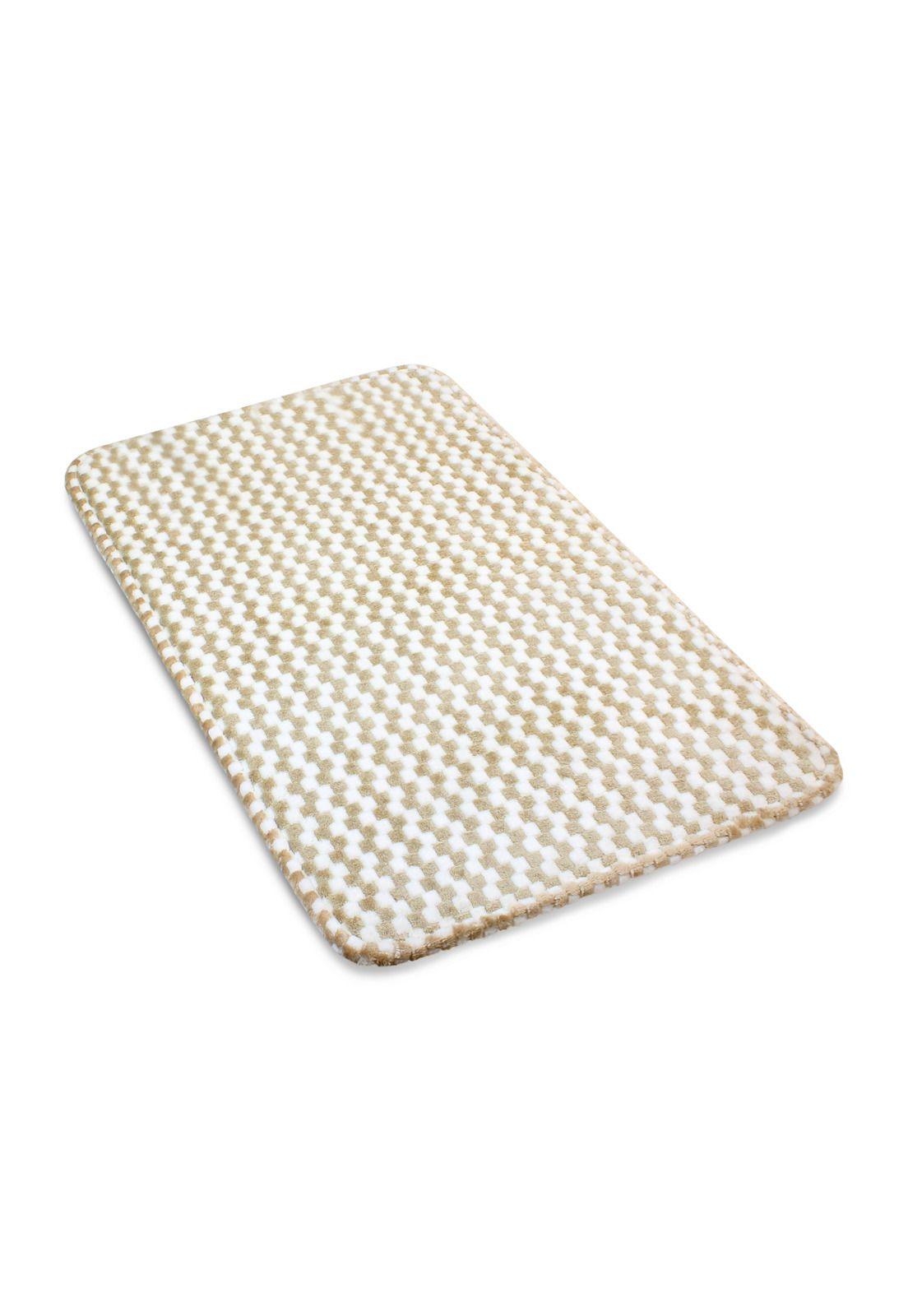 Alfombra de Baño Memory Foam 50x80 cm Cuadros beige-3