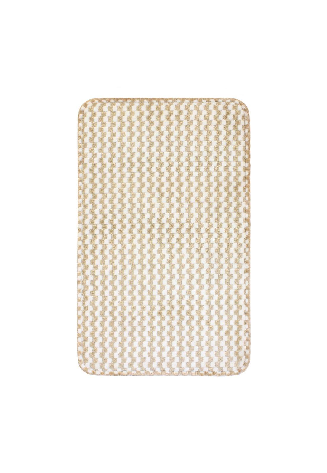 Alfombra de Baño Memory Foam 50x80 cm Cuadros beige-4