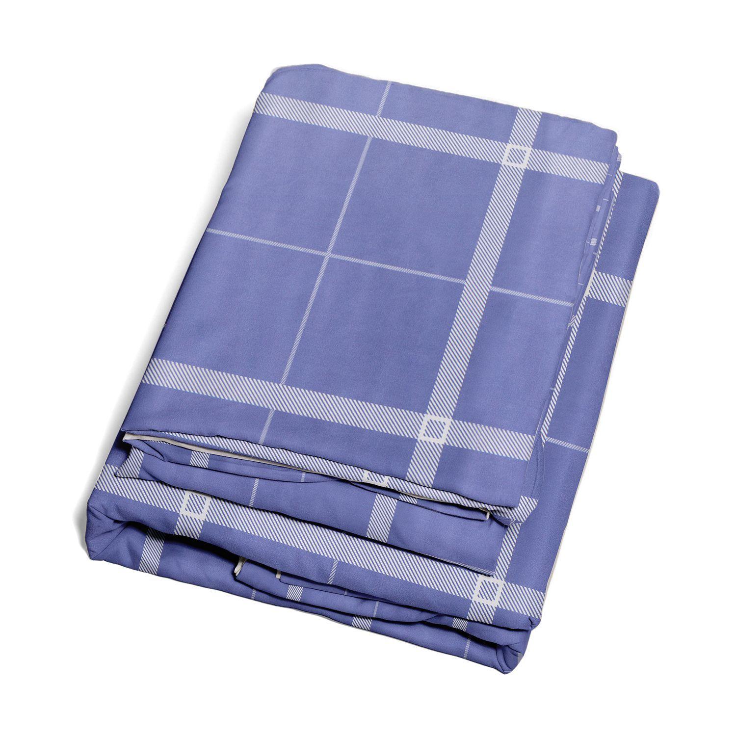 Juego de sábanas Nautica 4 piezas microfibra king diseño a cuadros azul-4