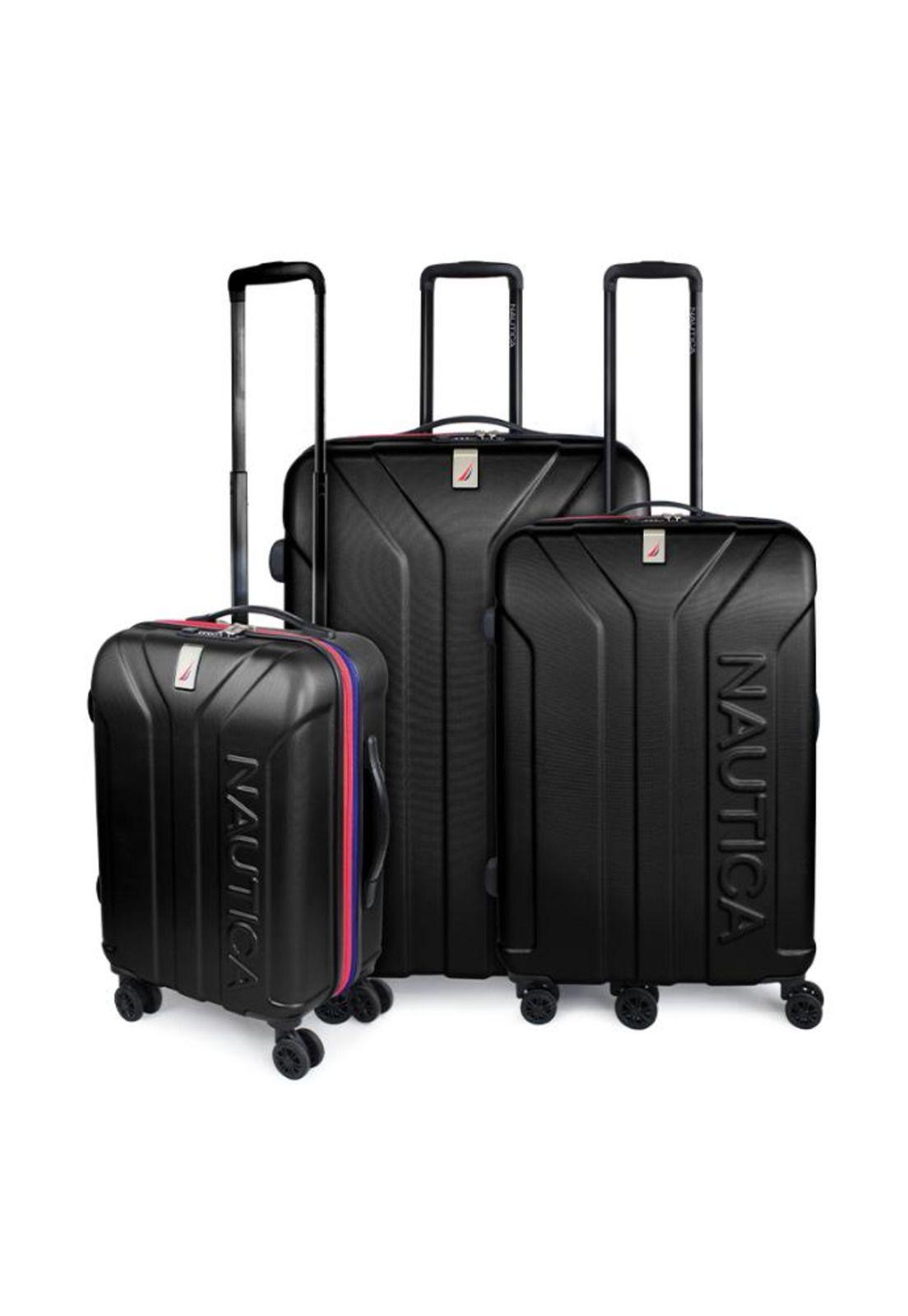 Set 3 maletas Prime S+M+L negra Nautica-0