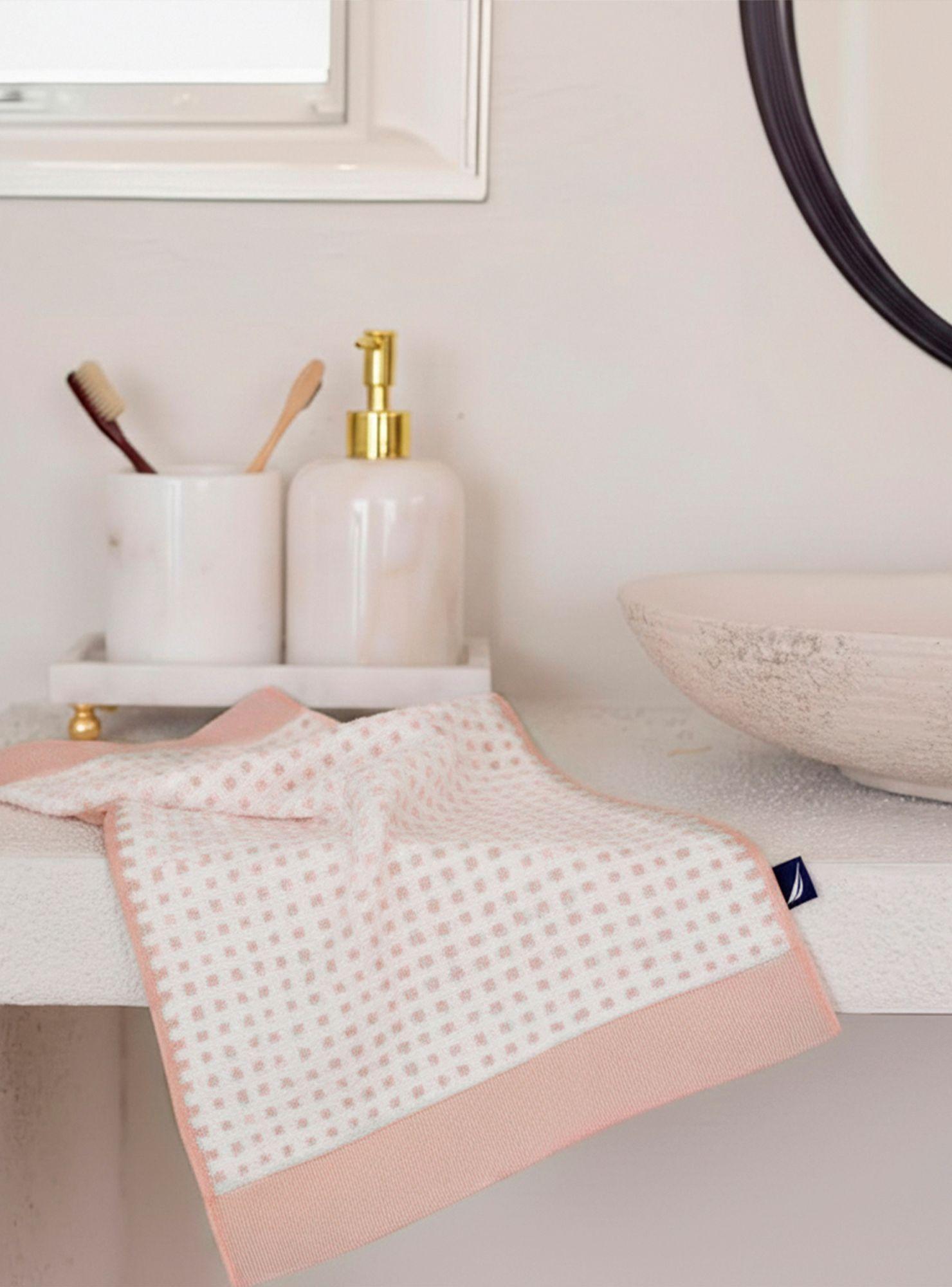 Toalla de manos MARA Nautica Home 40x60cm blanca-rosada-3