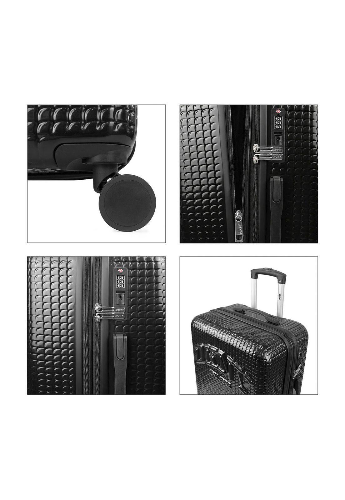 Set 3 Maletas Donna Karan Hot Town Cabina Mediana Grande negras-4
