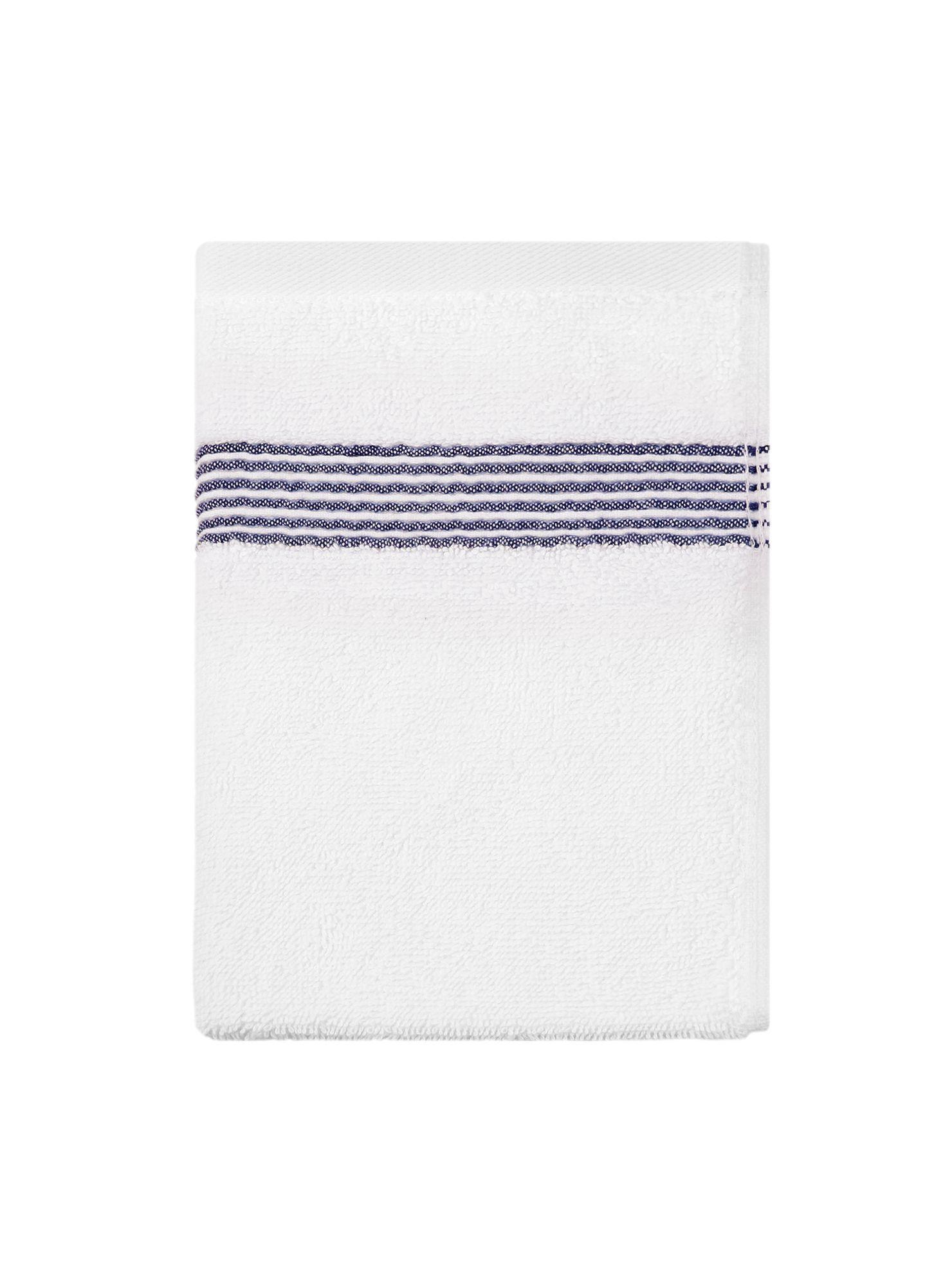 Toalla de cara MAV Nautica 100% algodón suave 30x50cm blanca-azul marino-3