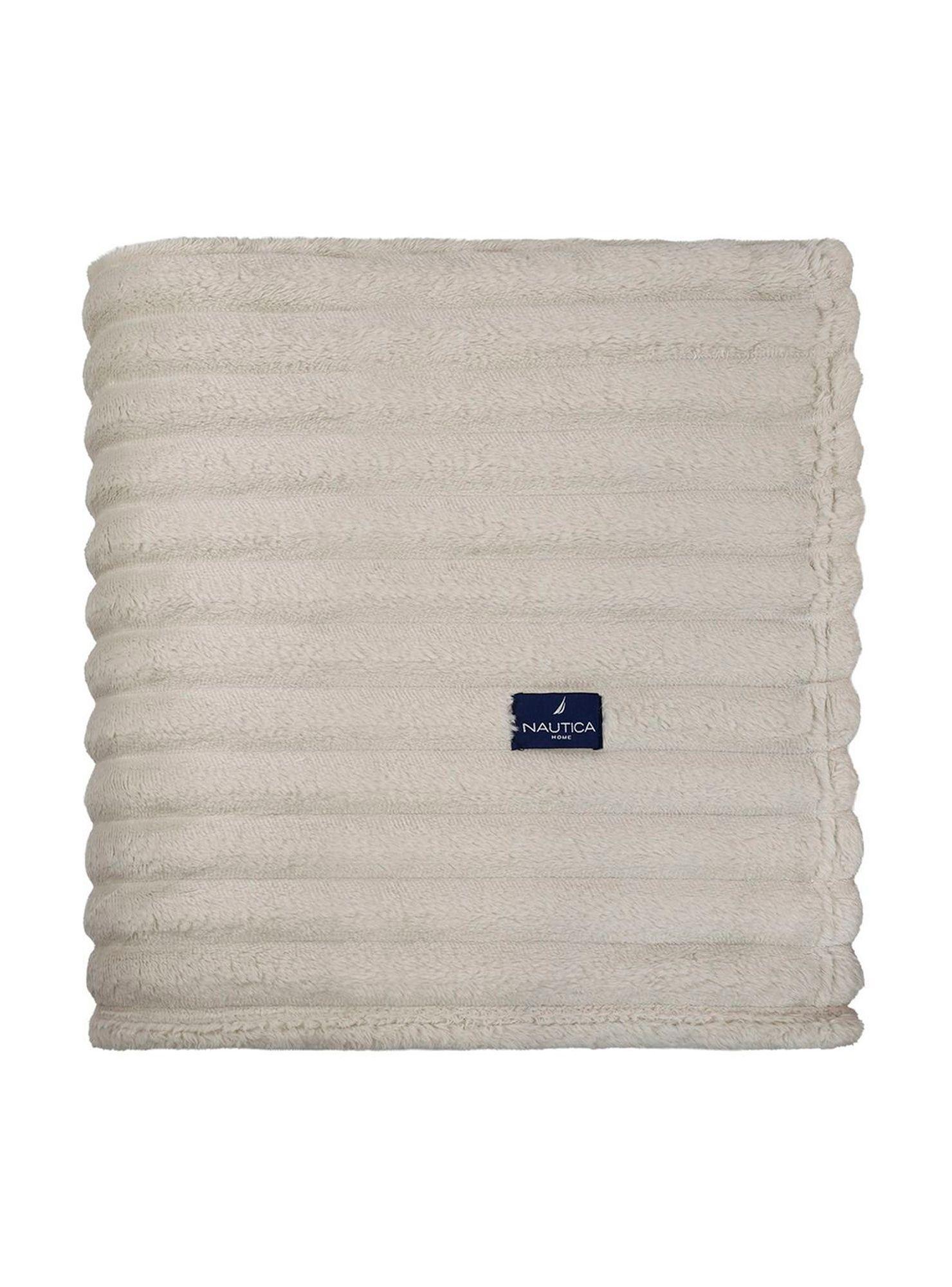 Manta de cama Nautica Home Jacquard Franela ultrasuave 127x152cm-2