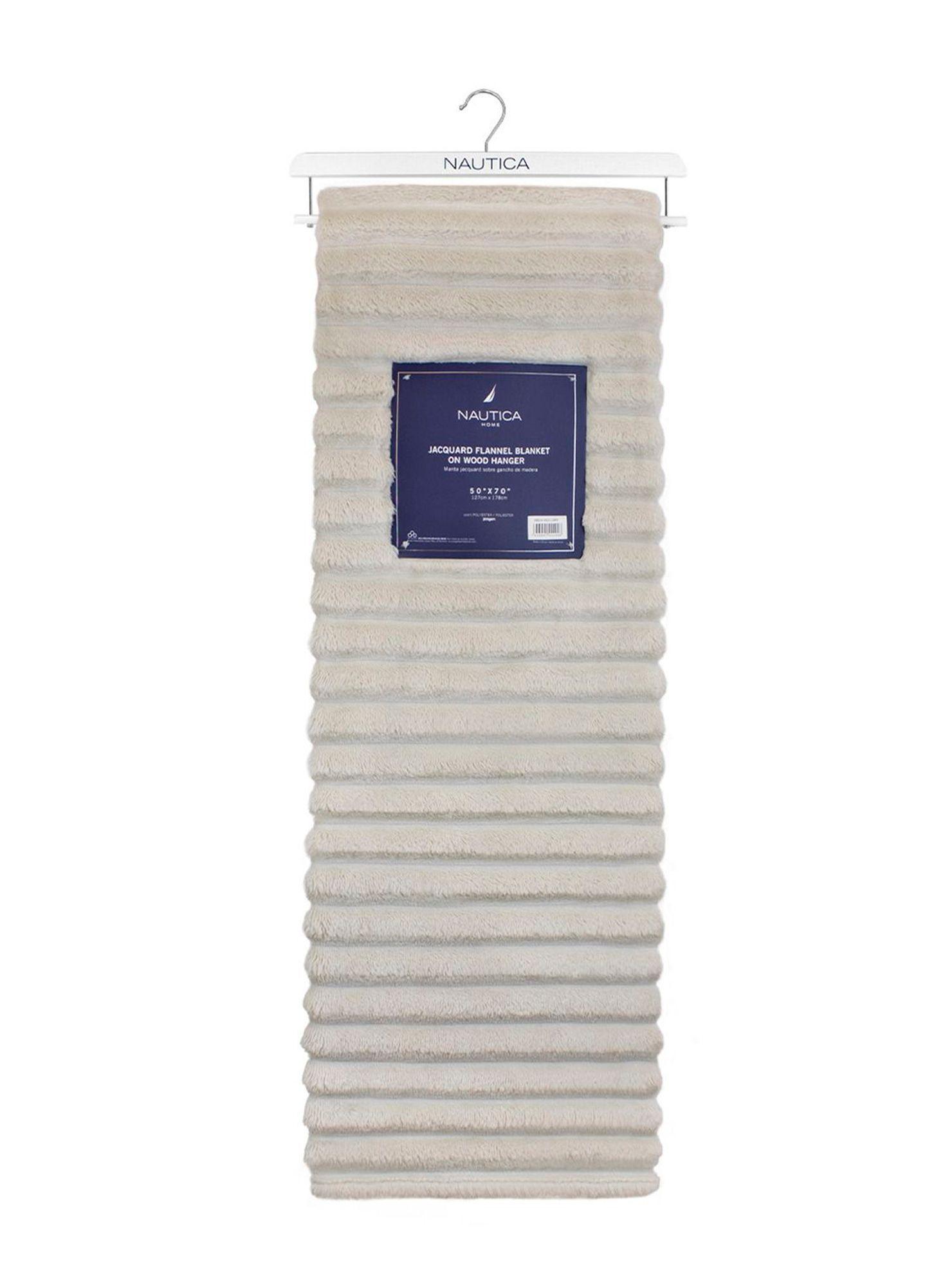 Manta de cama Nautica Home Jacquard Franela ultrasuave 127x152cm-4