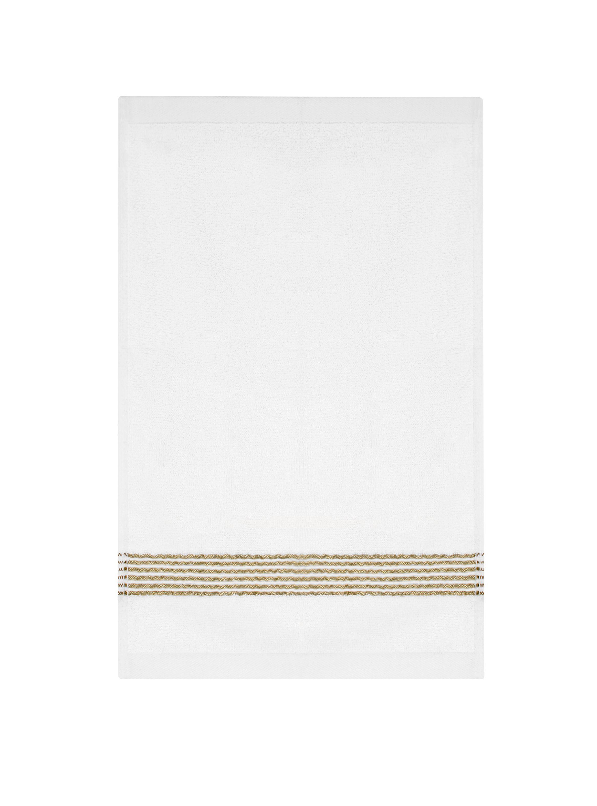 Toalla de mano MAV Nautica 100% algodón alta calidad blanca-verde-3