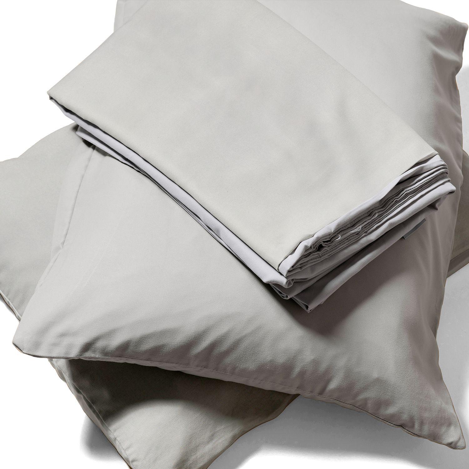 Juego de sábanas Nautica 3piezas microfibra 1,5 plazas gris claro-2