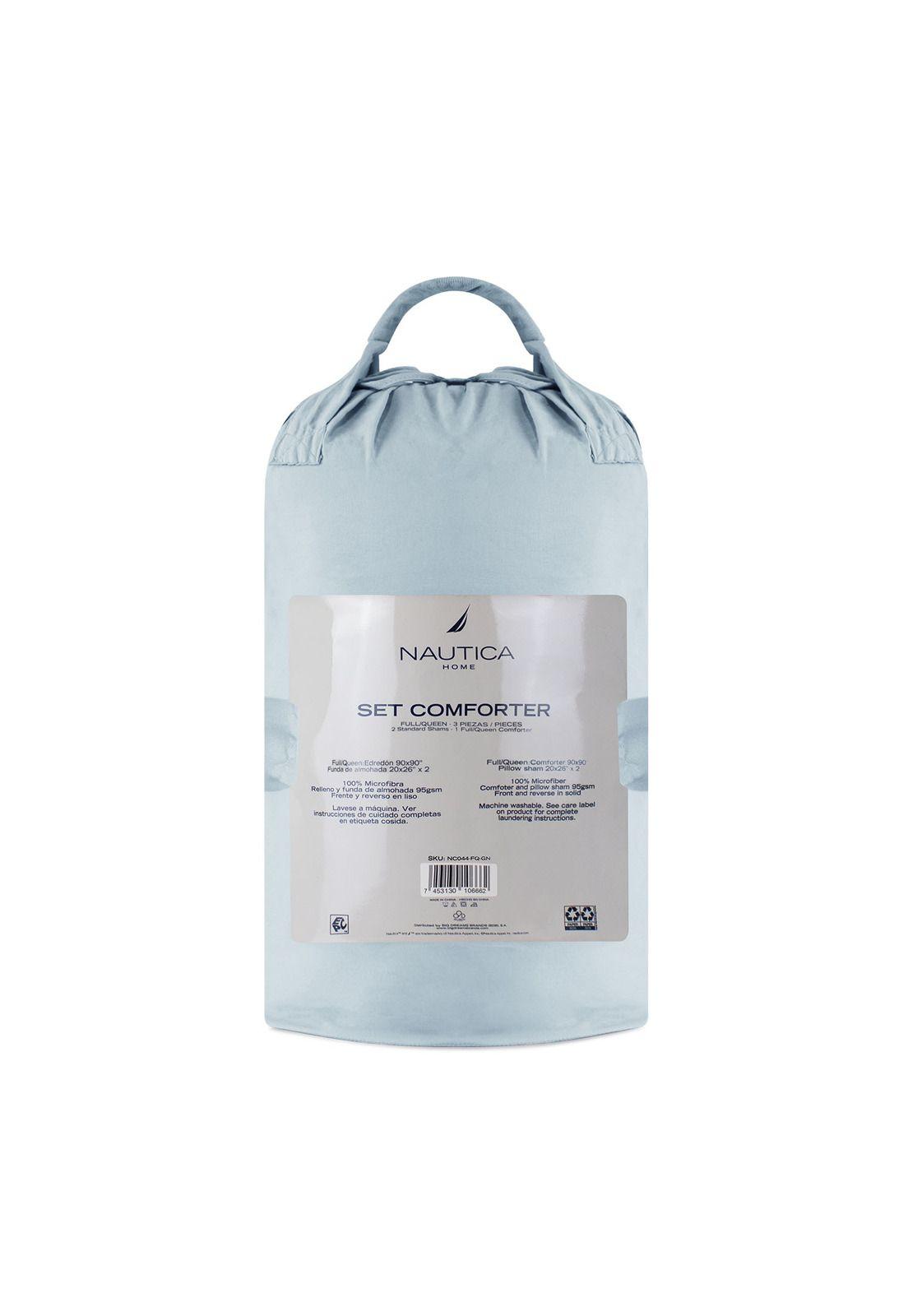 Cubrecama Queen Mcrofibra + Fundas Nautica Home gris-4