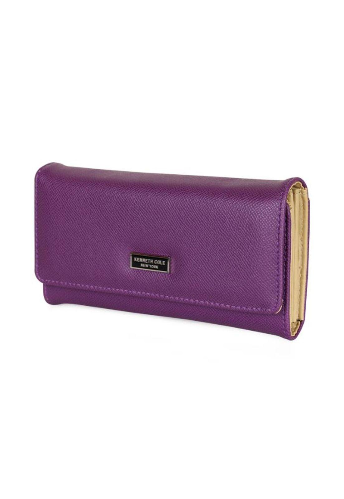 Billetera mujer Flap-Bessie morada Kenneth Cole-2