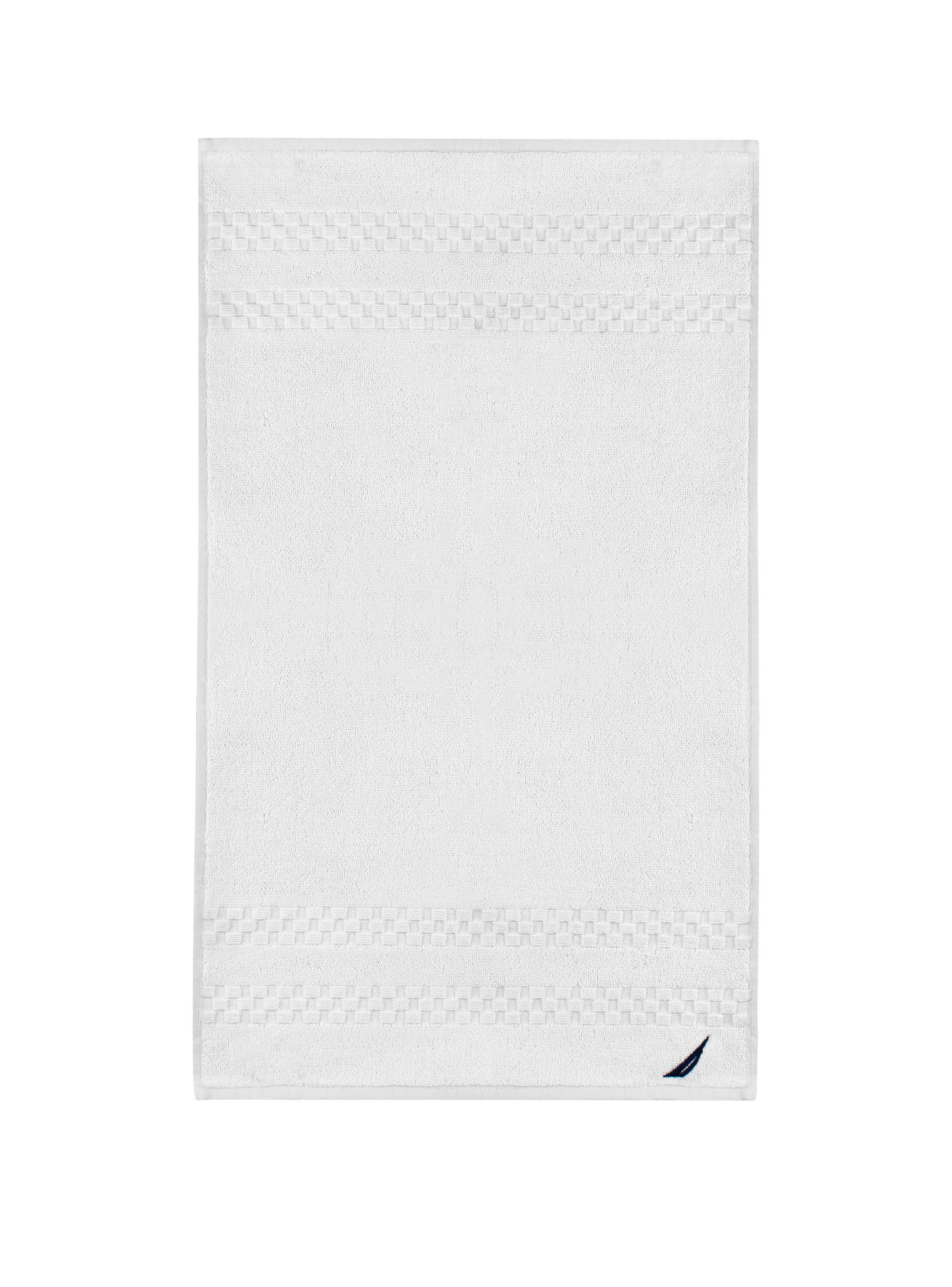 Toalla de mano Nautica SIGNATURE 100% algodón suavidad y absorbencia blanca-4