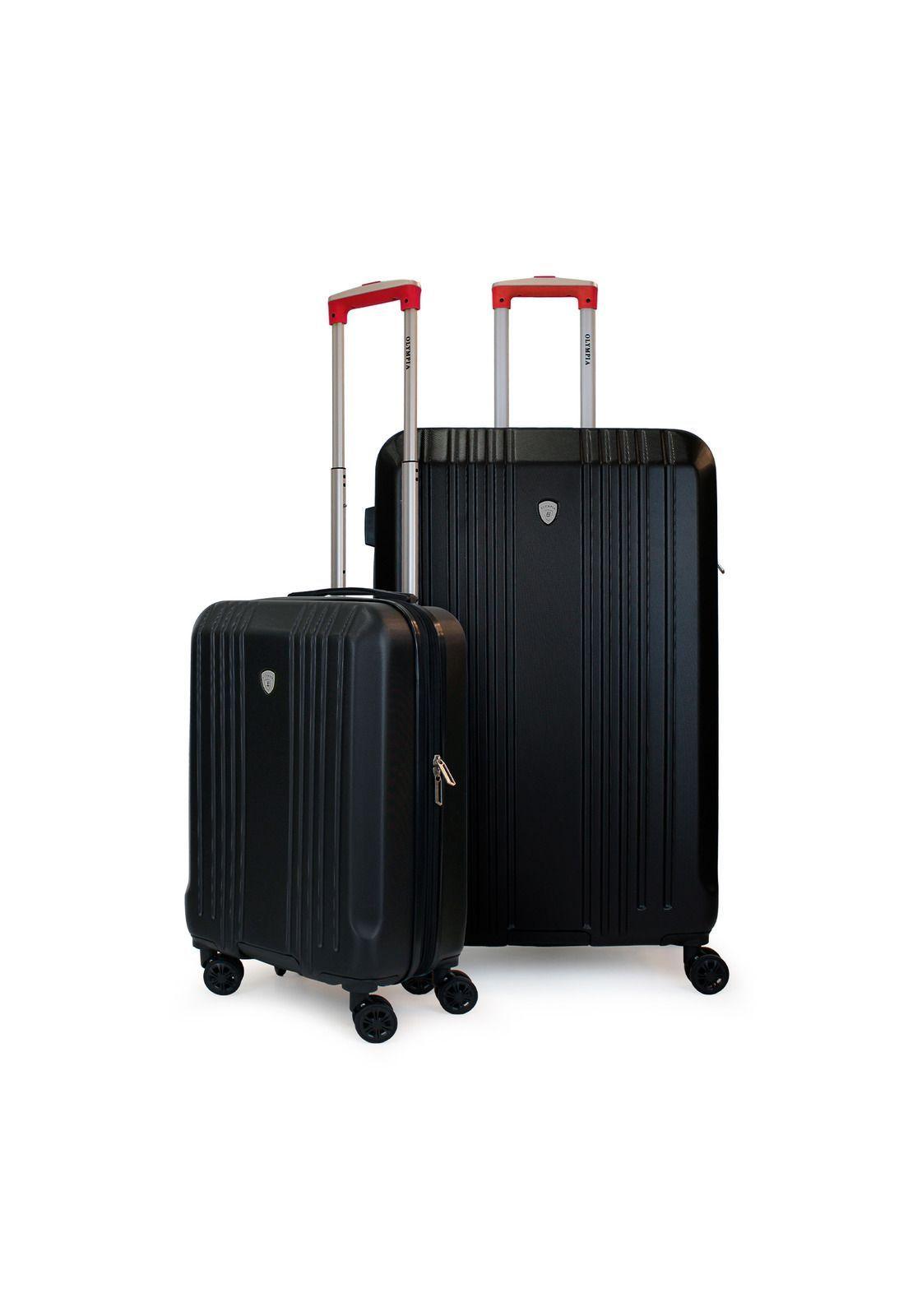 Pack 2 maletas S+L Olympia 10y23kg negra-roja-0