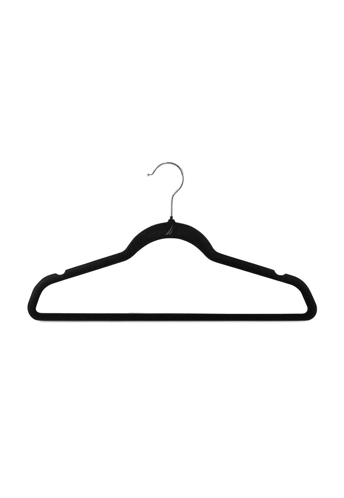 Colgadores de Ropa Pack 50 negro Antideslizante Nautica Home-1