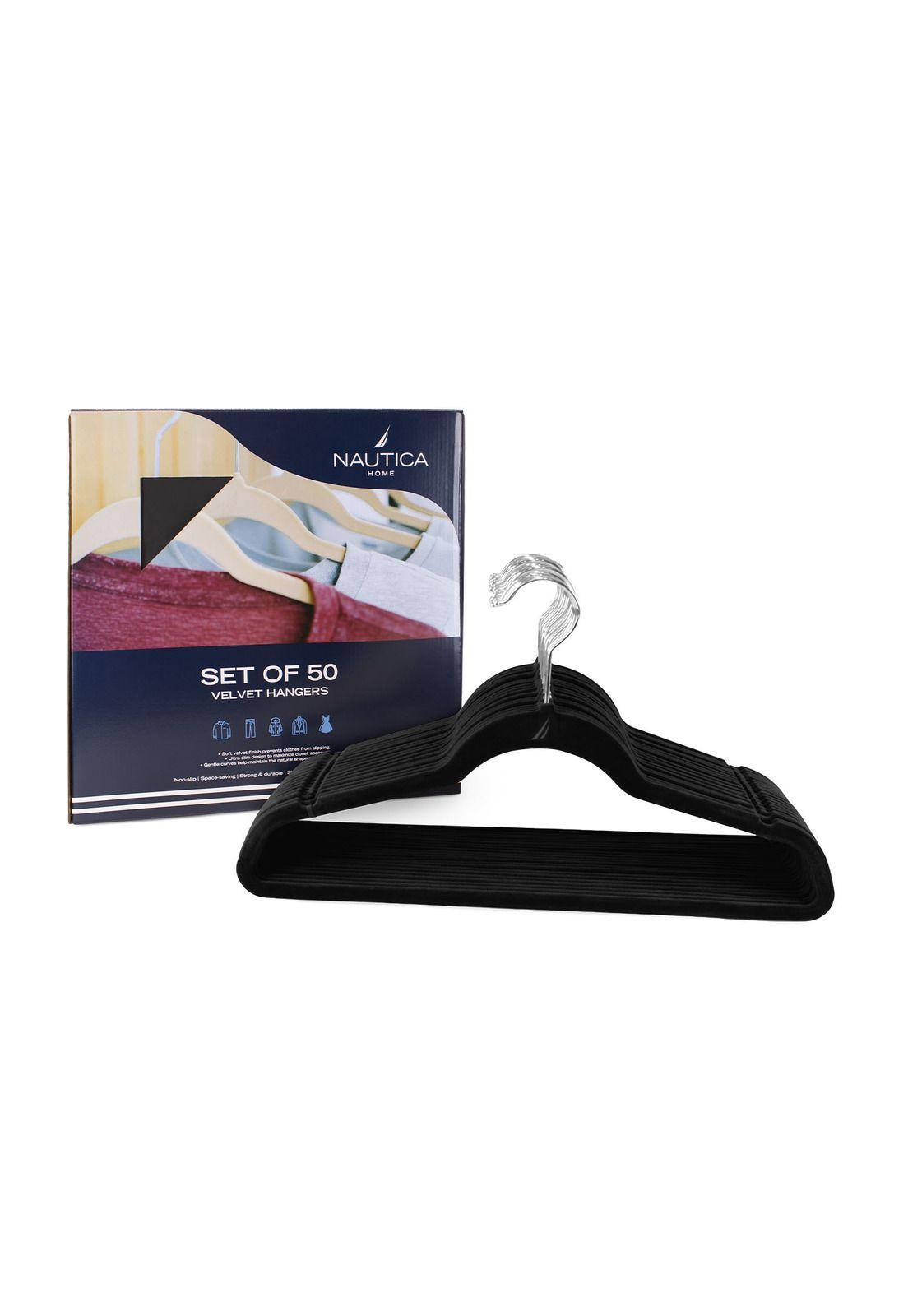 Colgadores de Ropa Pack 50 negro Antideslizante Nautica Home-4