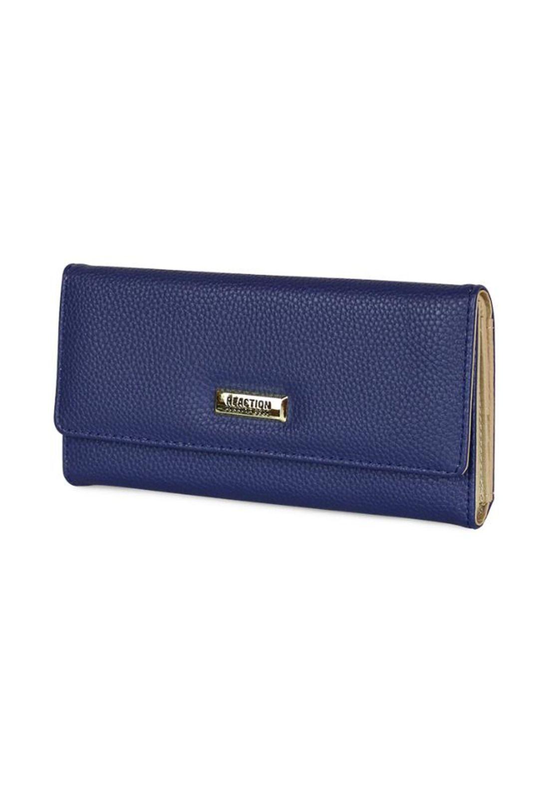 2 Billeteras de mujer Fidelia negra y azul Kenneth Cole-5
