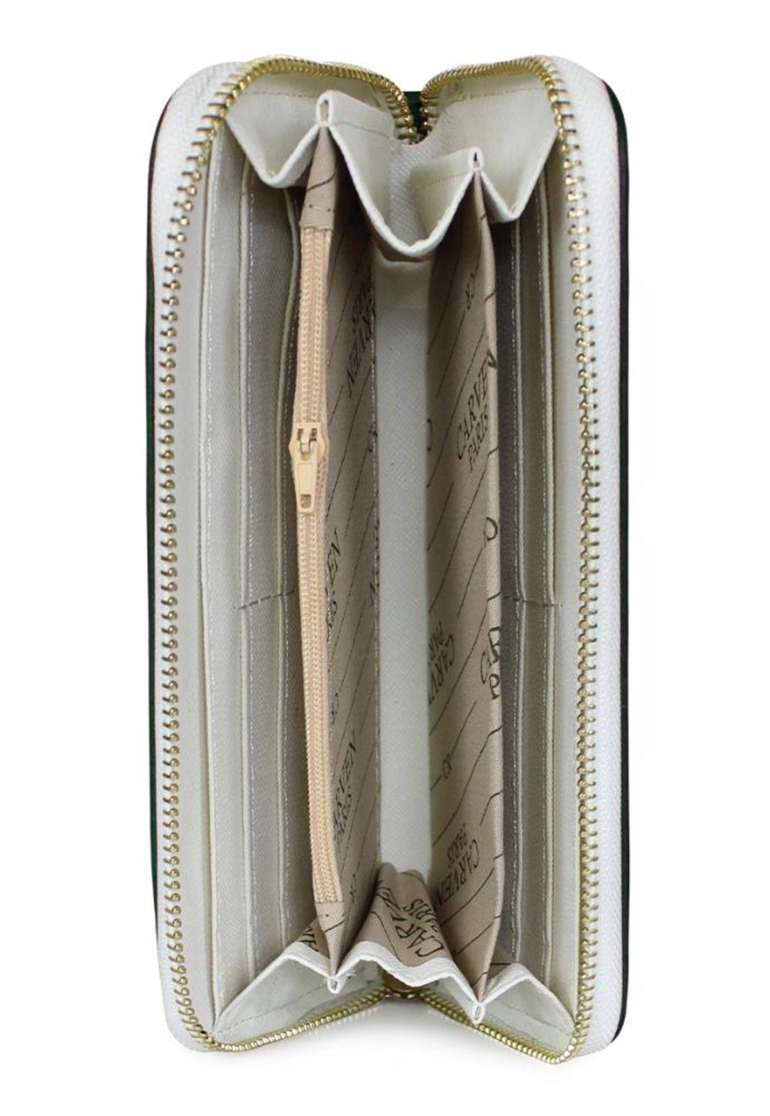 Billetera mujer Greta blanco y verde Carven Paris-2